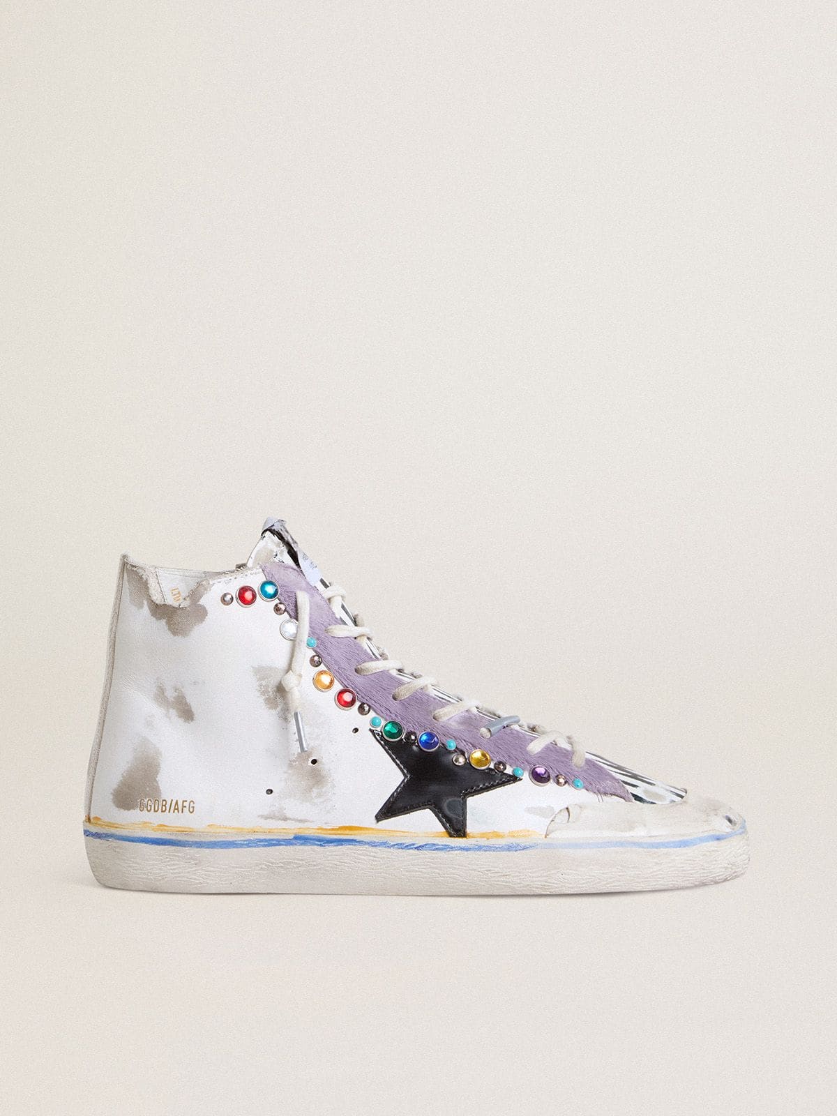 Men’s Francy Penstar LAB with black leather star and multicolor studs