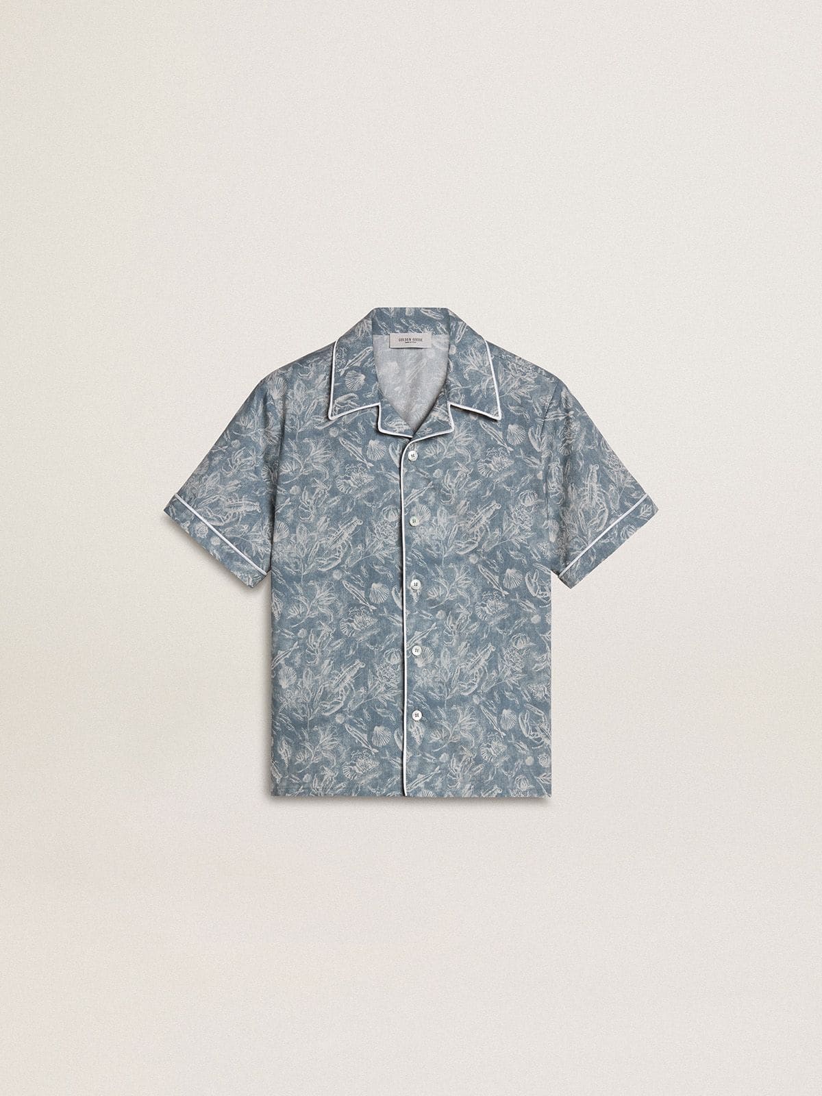 Boys' blue shirt with white print