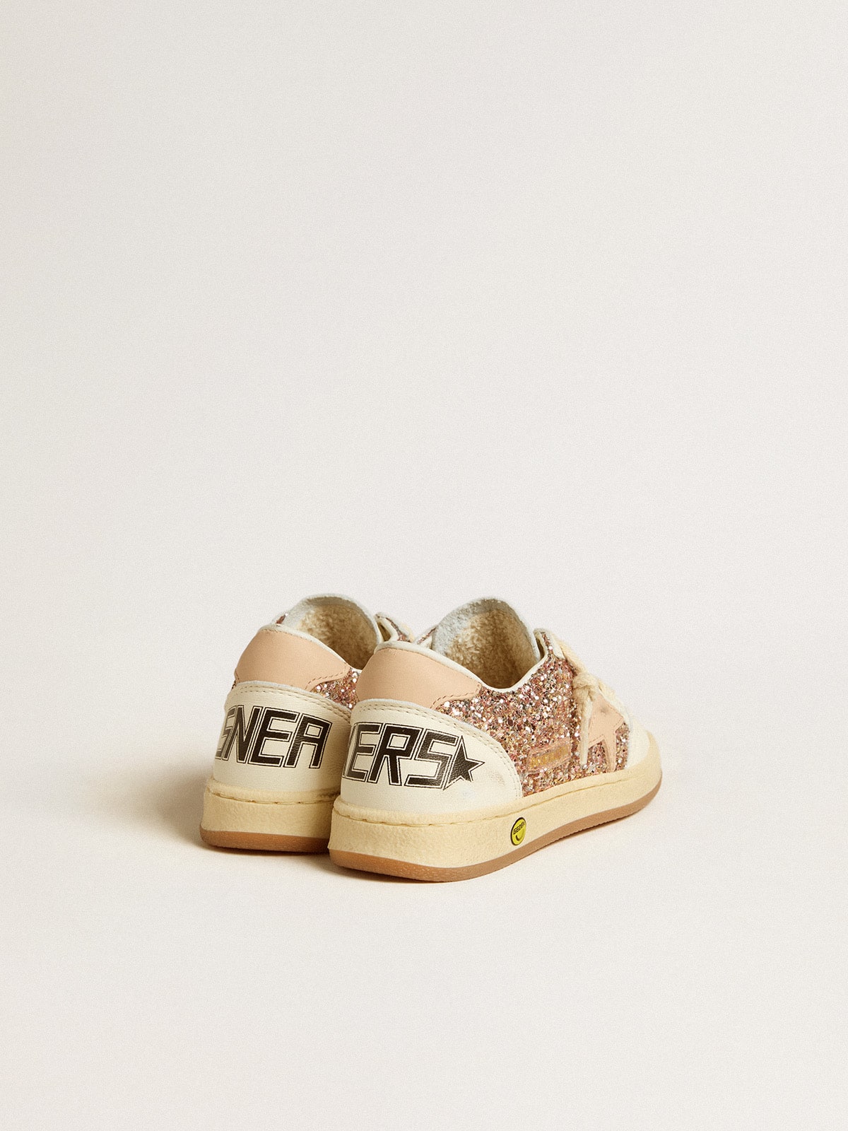 Ball Star Junior in glitter and nappa with leather star and heel tab