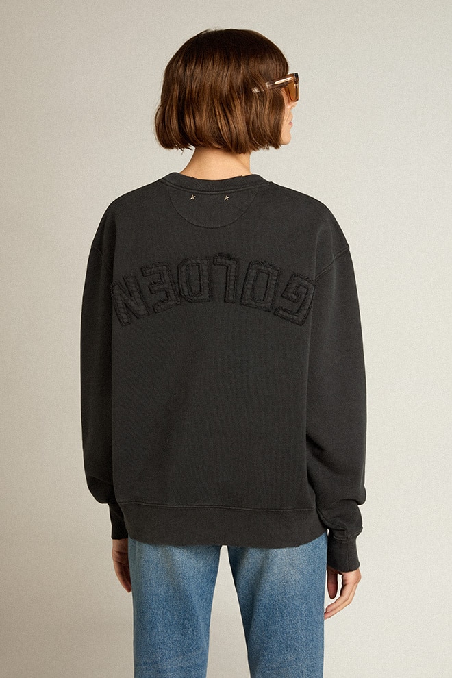Sweatshirt in washed black with reverse logo on the back - Jersey Capsule