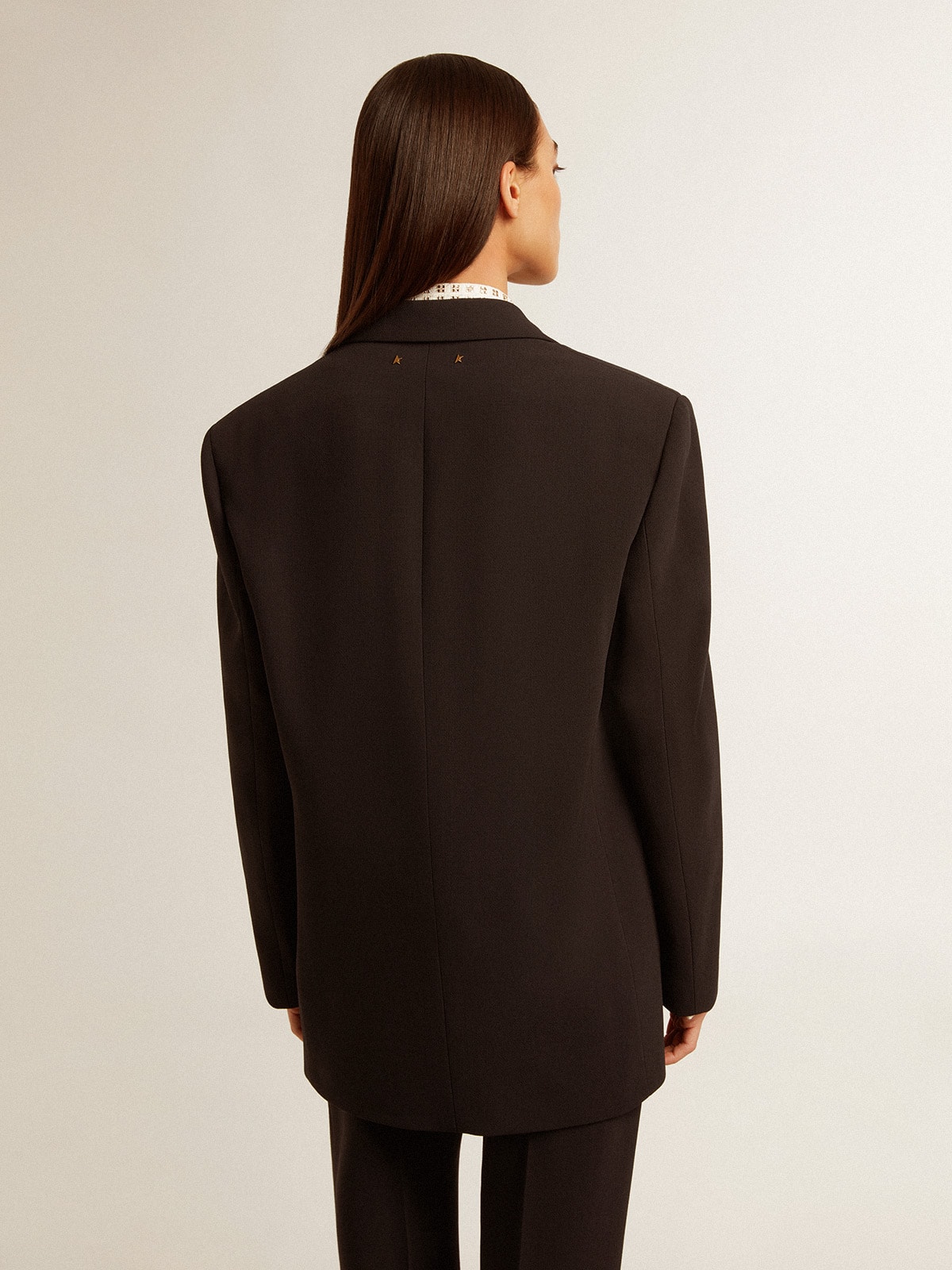 Women’s black wool-blend blazer jacket