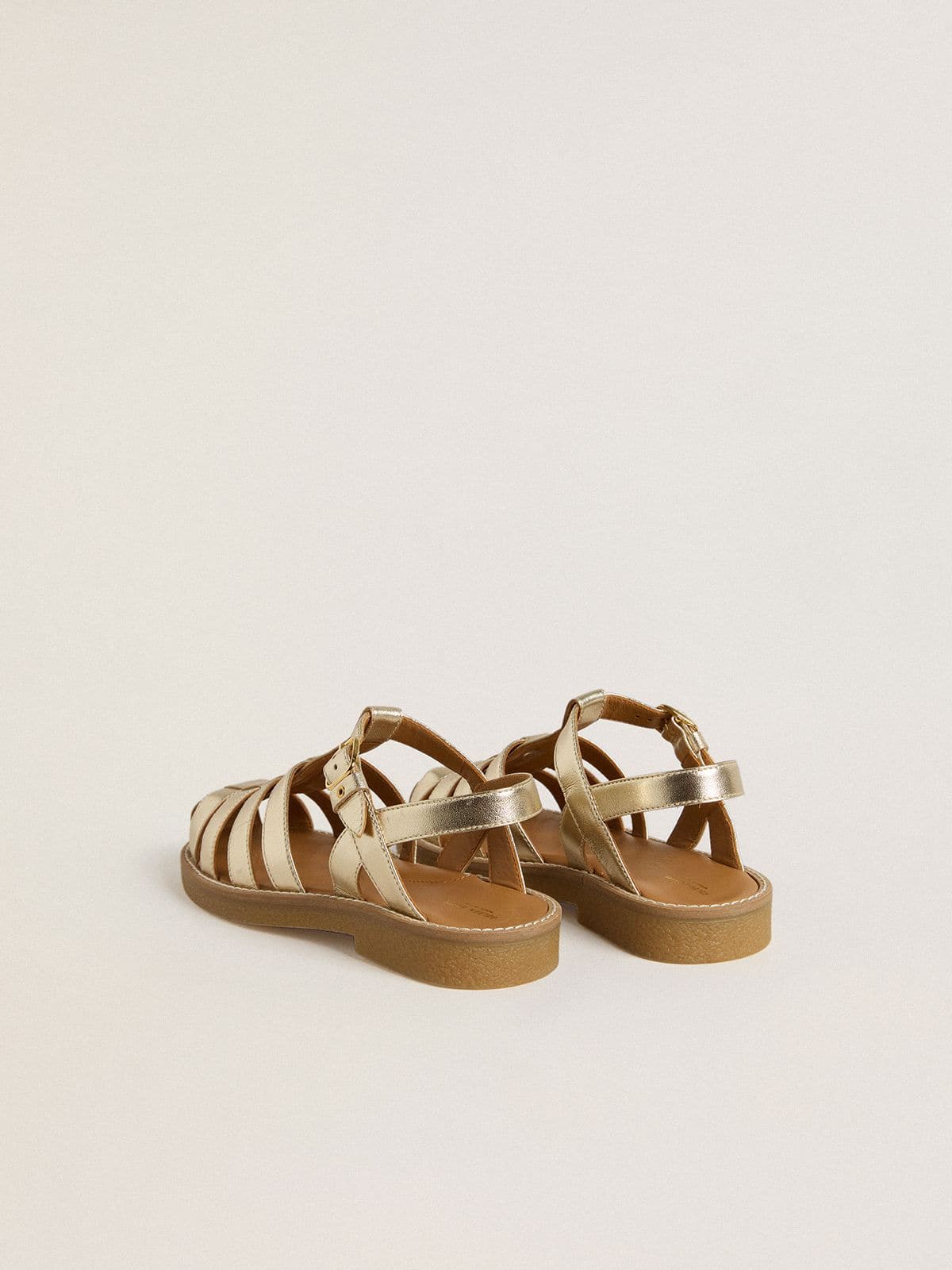 Junior Maxime sandals in gold metallic leather