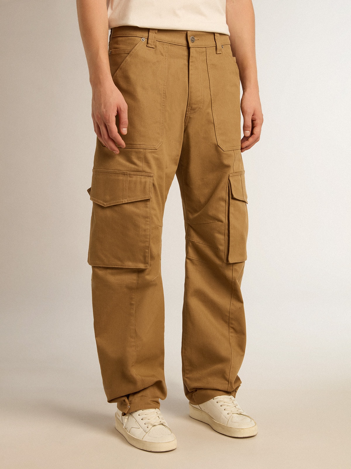 Beige khaki cargo pants