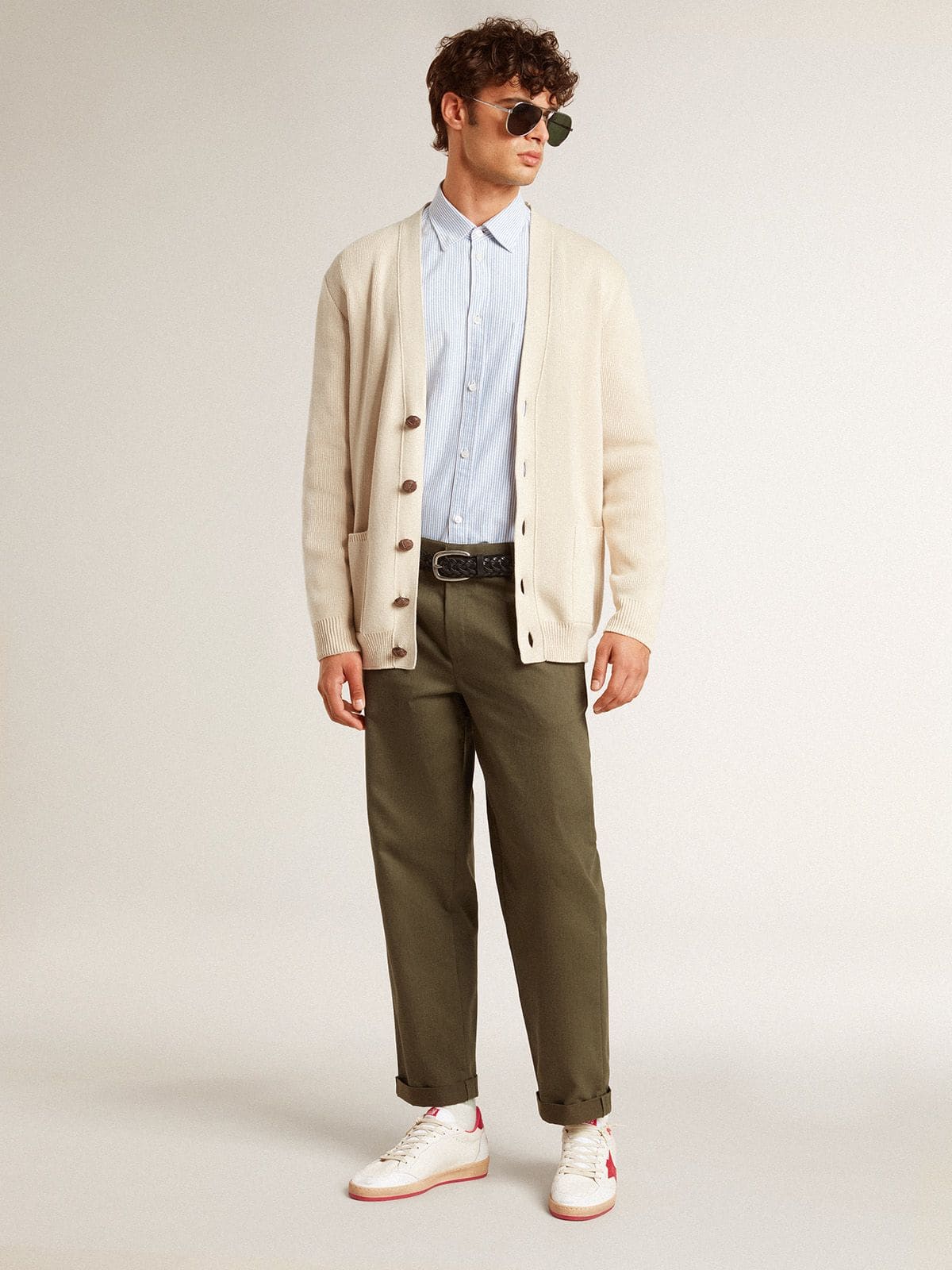 Men’s Ball Star  Wishes in white leather with a red star and heel tab