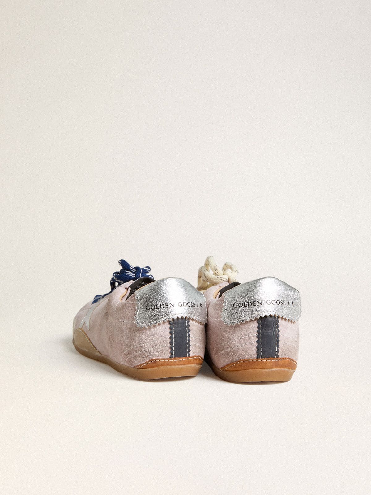 Women's True-Star in pastel pink suede with silver star and heel tab
