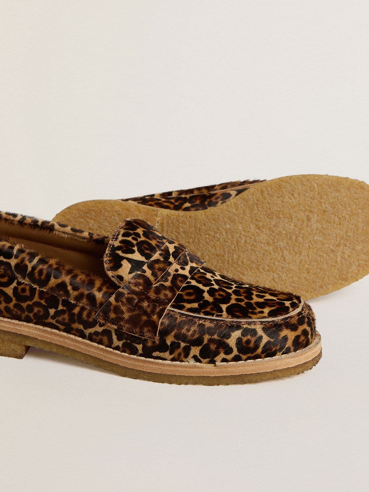 Women's Jerry loafer in leopard-print pony skin
