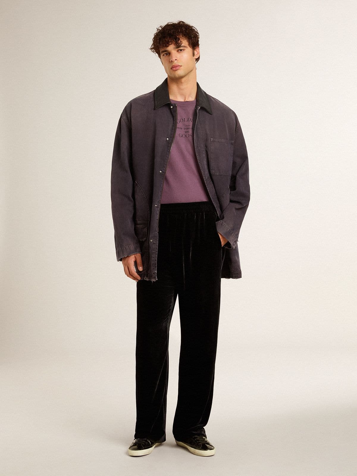 Men's Super-Star LTD in black patent leather with suede star and heel tab