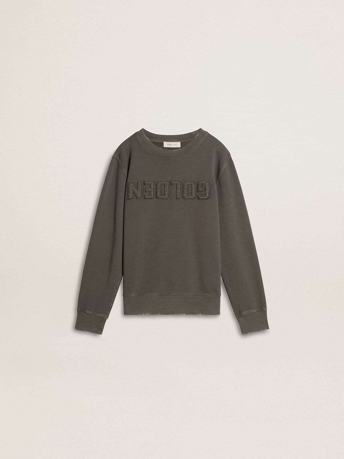 Kids’ gray sweatshirt with raised logo