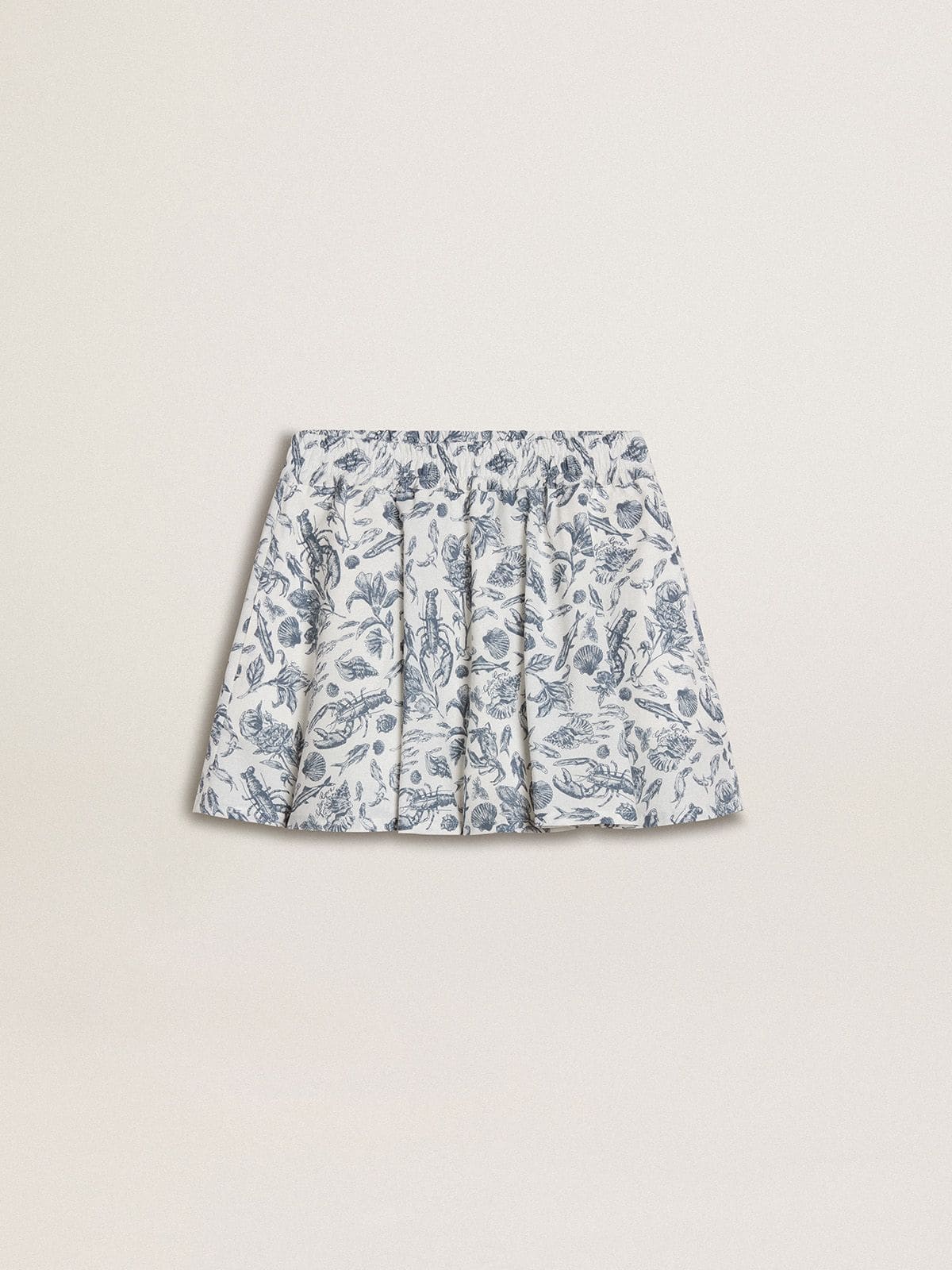 Girls’ white skirt with blue print