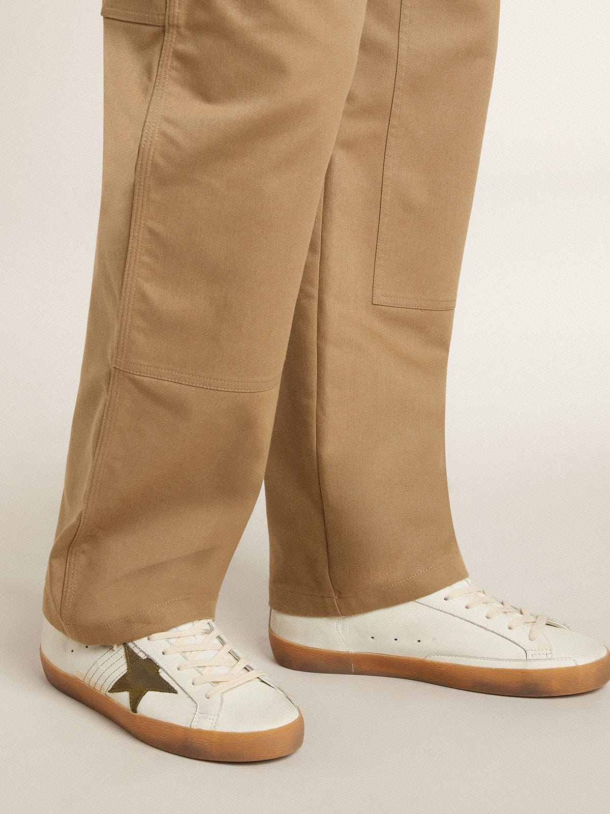Men's Super-Star LTD with military green nubuck star and heel tab