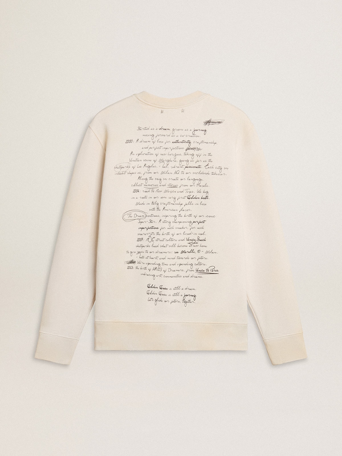 Women's sweatshirt in worn white with print