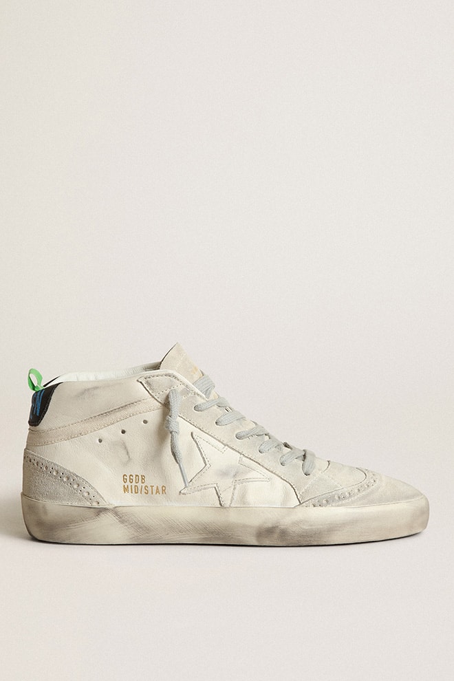 Women’s Mid-Star with white leather star and gray suede inserts