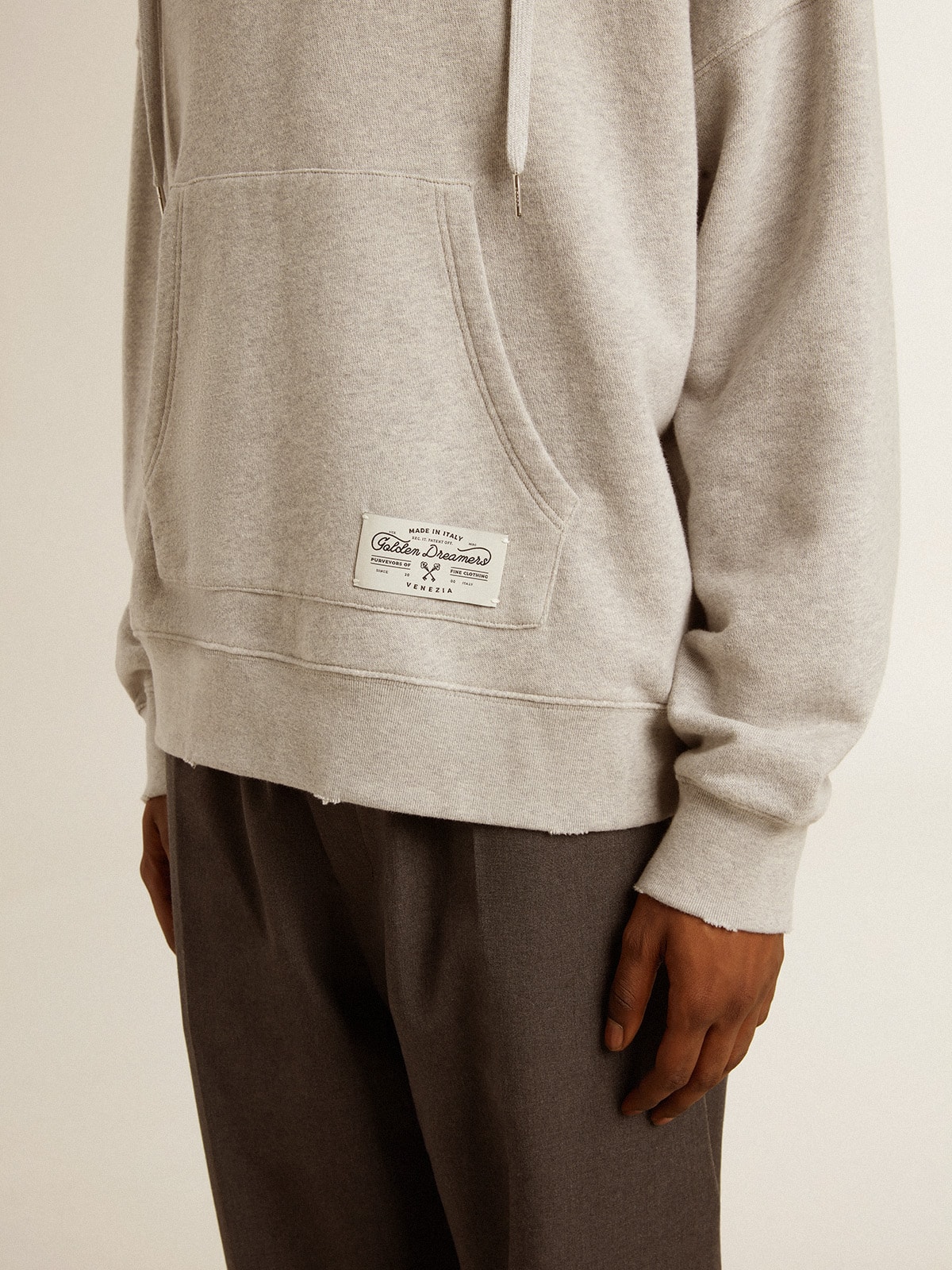 Unisex cotton hooded sweatshirt with print on the back