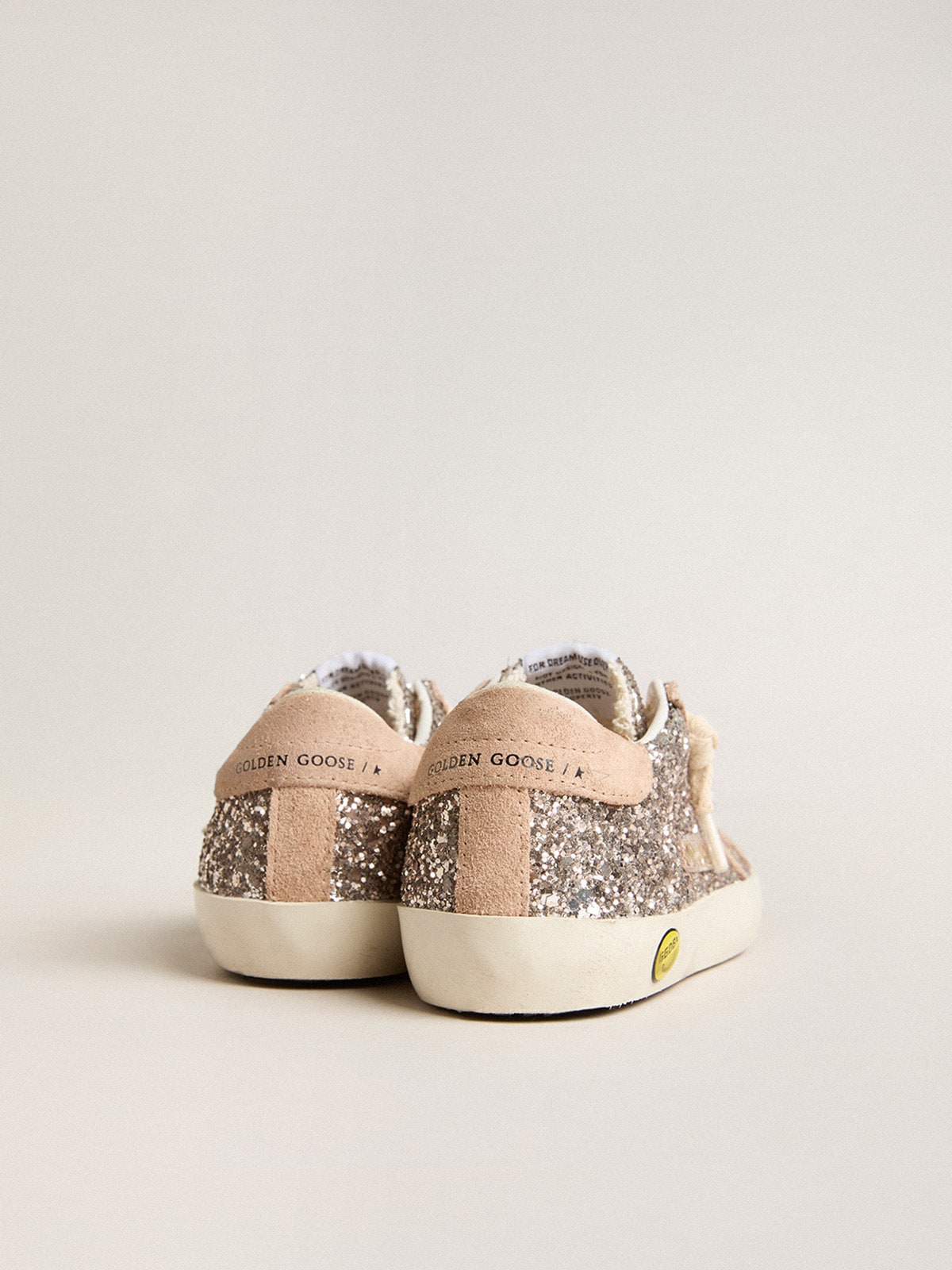 Junior Super-Star in glitter with suede star and heel tab