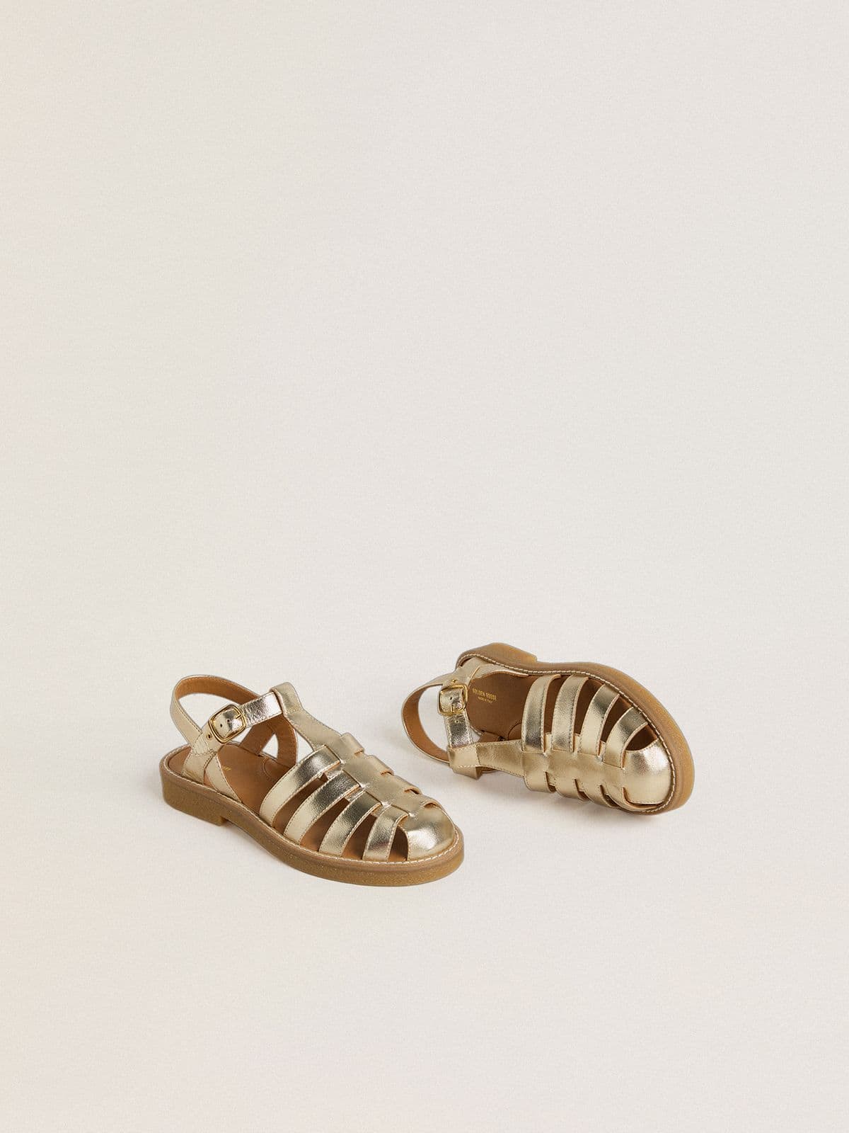 Junior Maxime sandals in gold metallic leather
