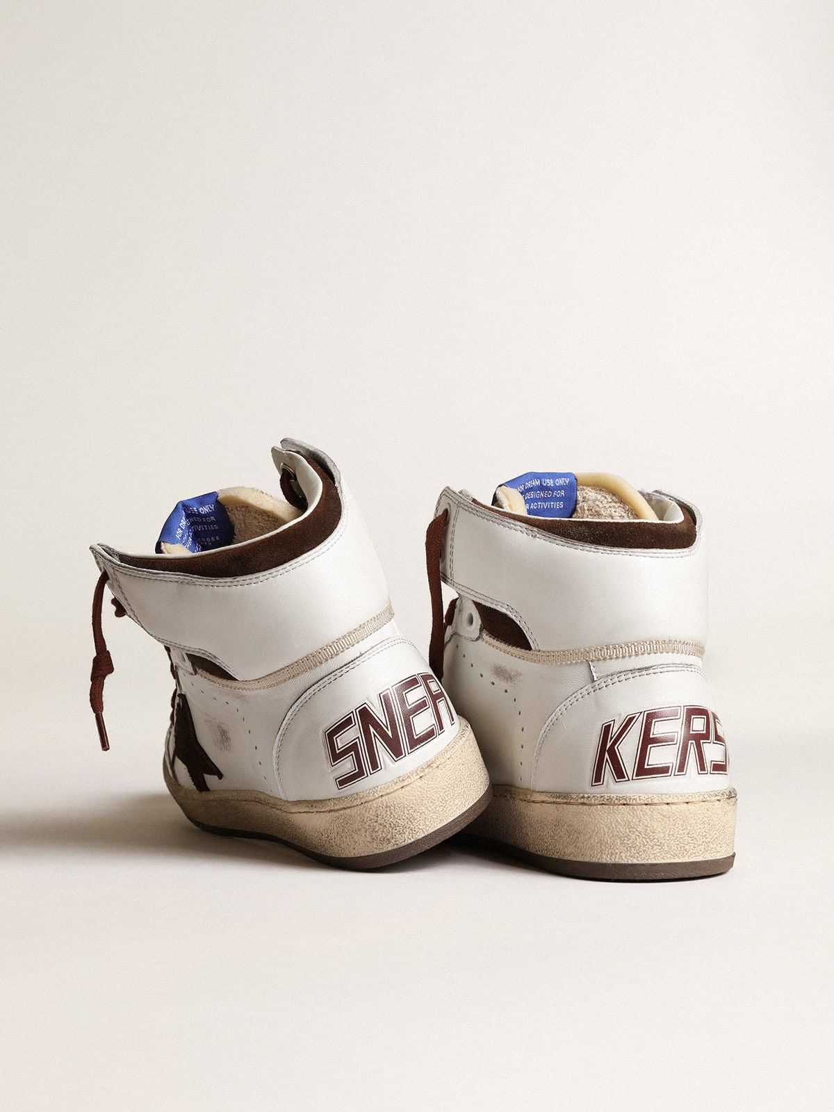Women’s Sky-Star in white nappa leather with chocolate suede star