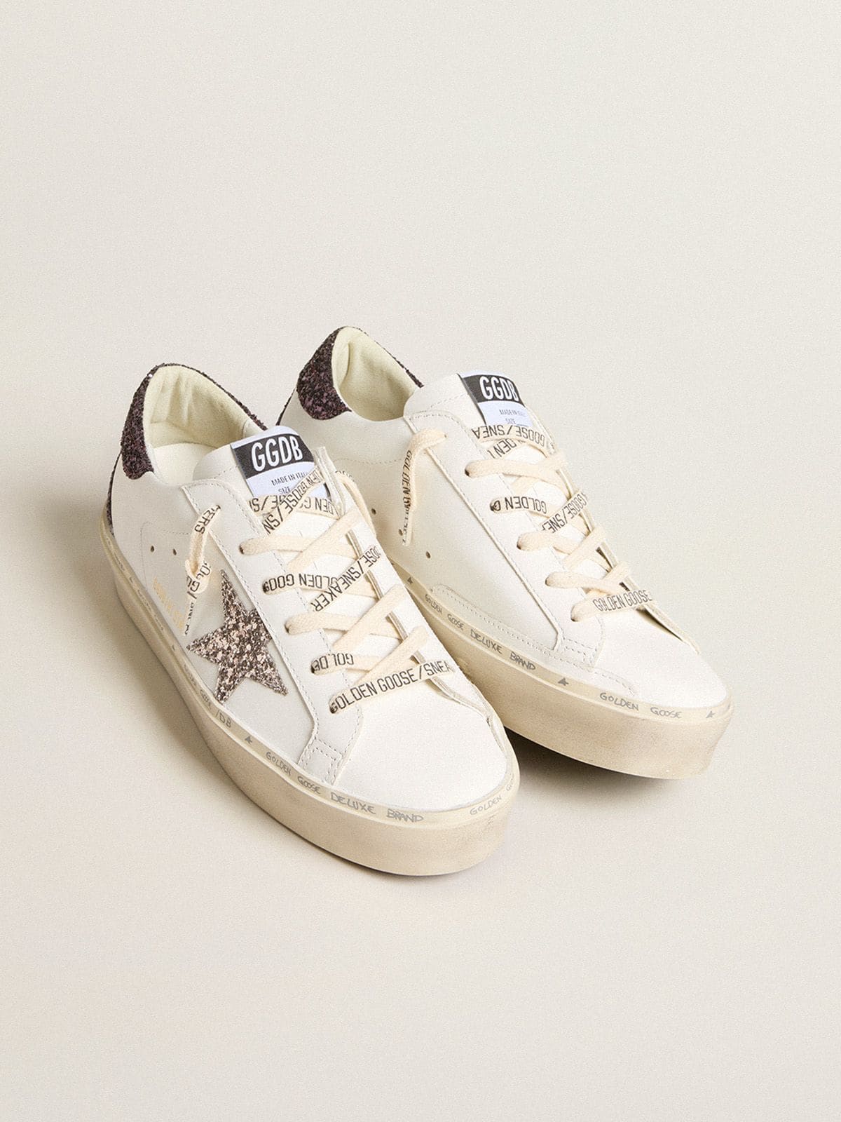 Women’s Hi Star with silver glitter star and ruby red glitter heel tab