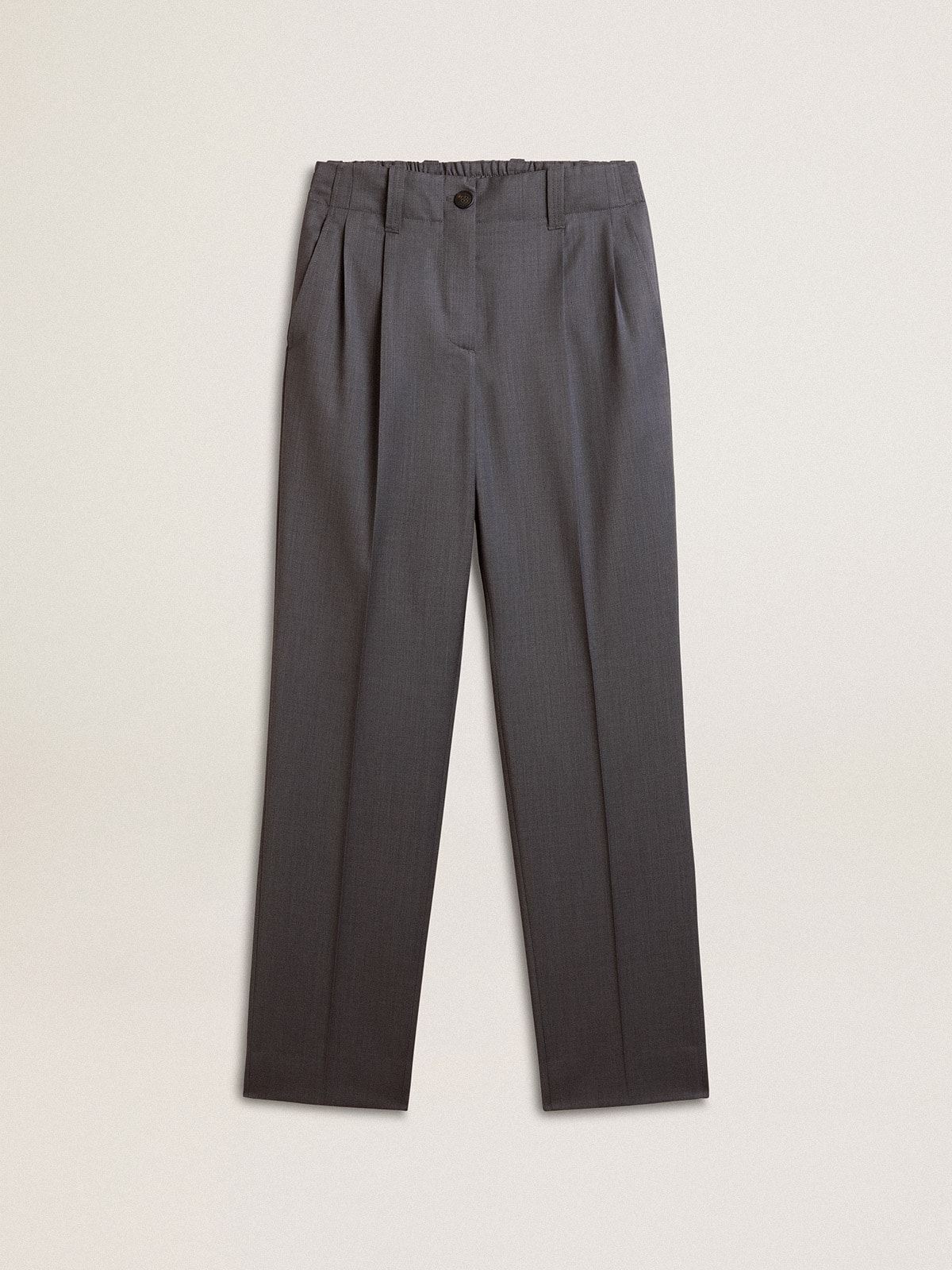 Women's loose pants in baby blue wool