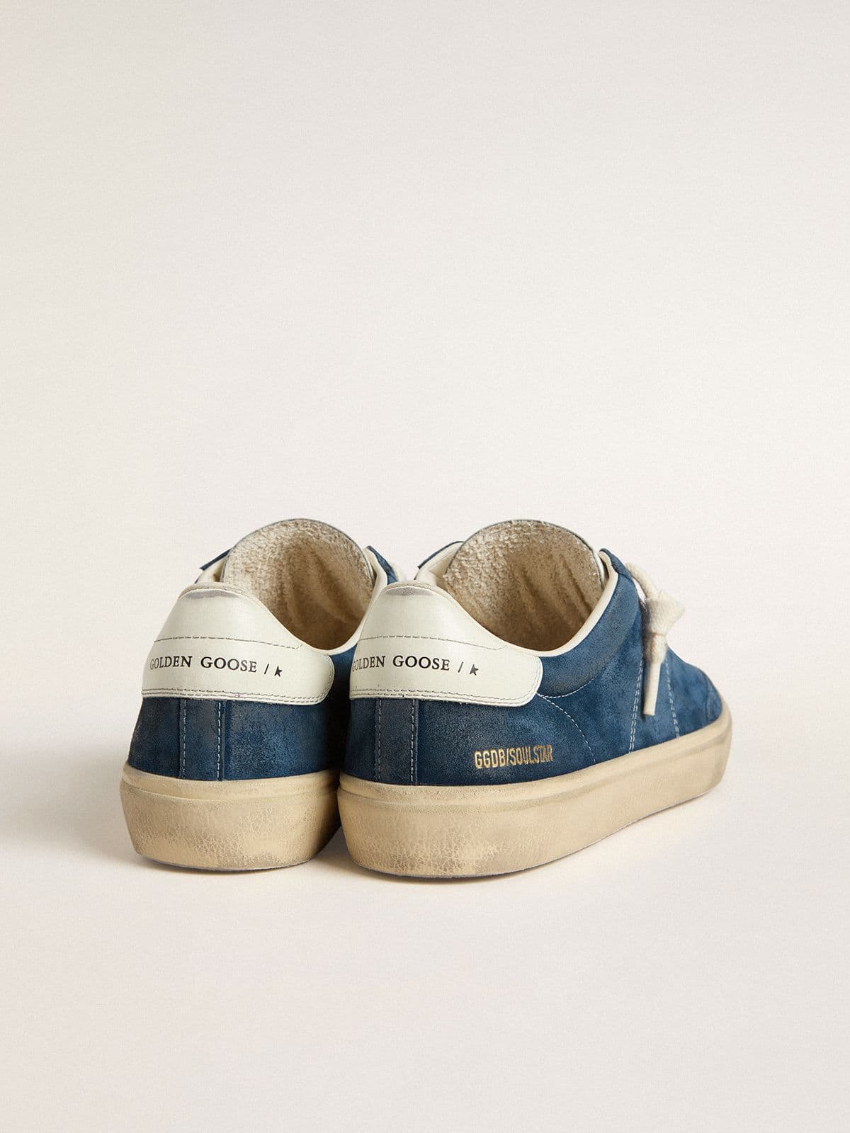Men's Soul Star in blue suede with white leather heel tab