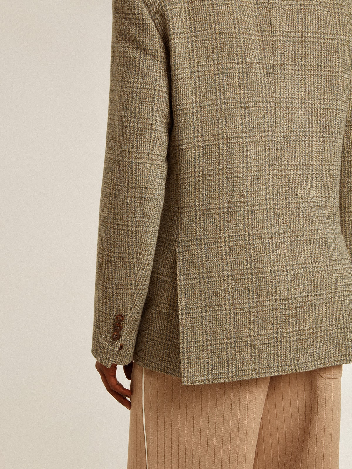 Men's double-breasted blazer in Shetland wool