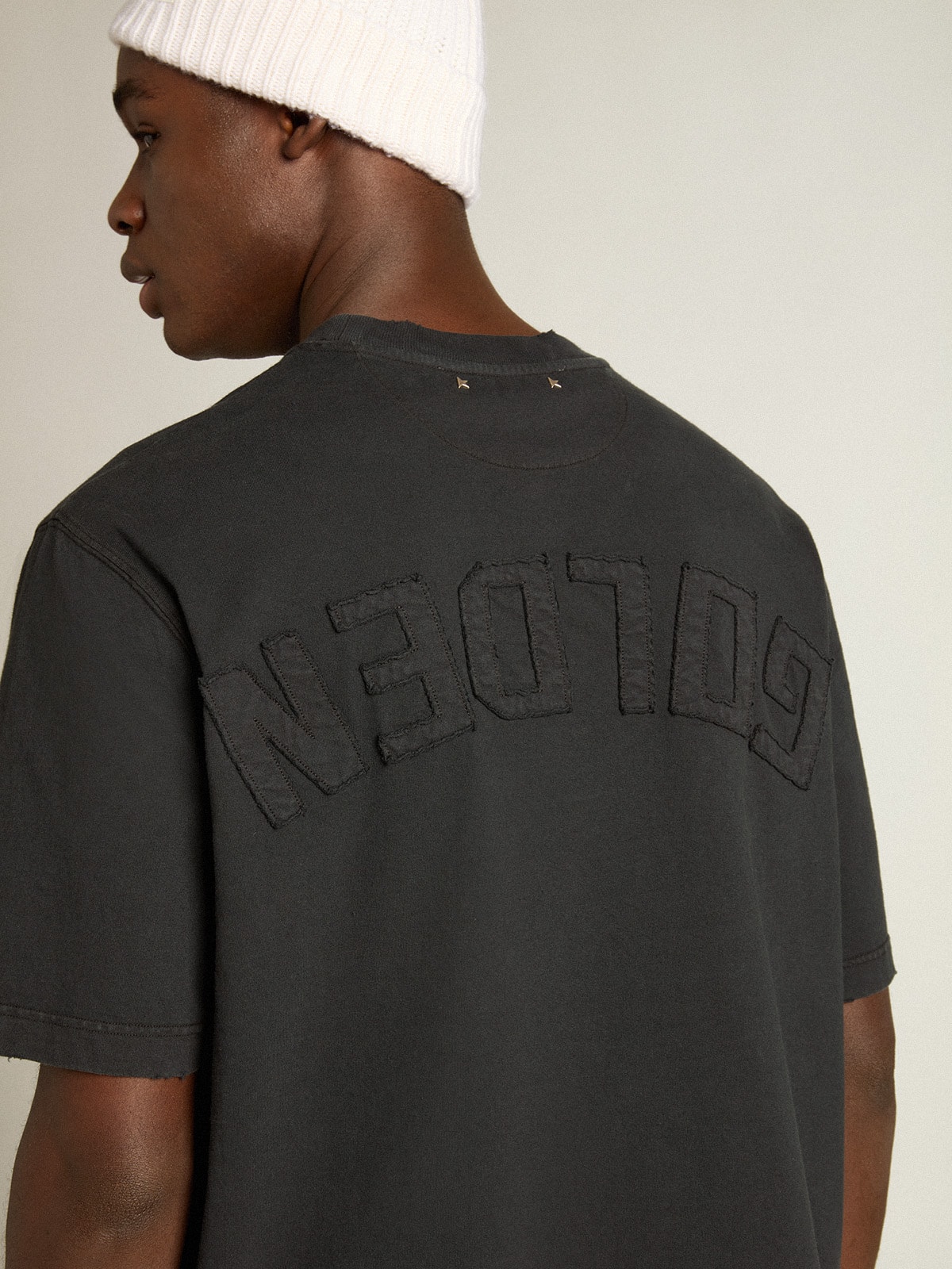 T-shirt in washed black with reverse logo on the back - Jersey Capsule