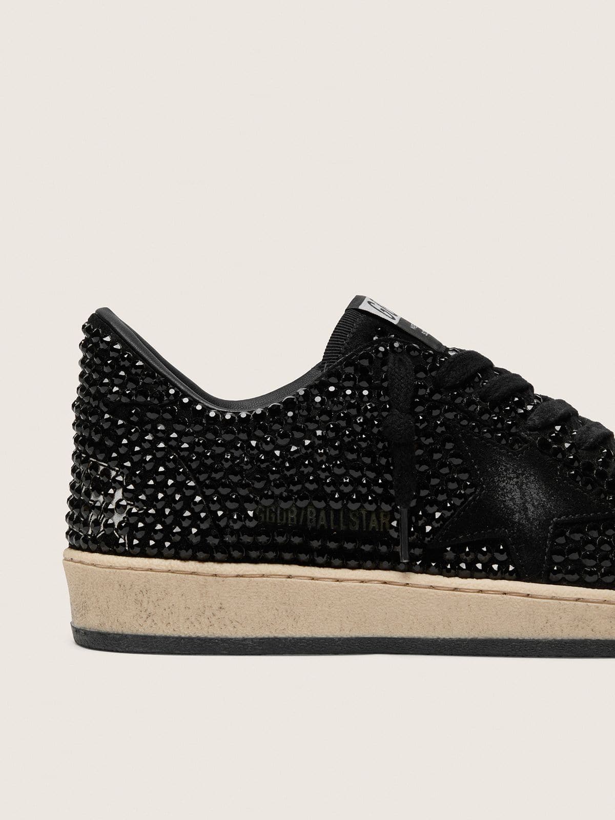 Ball Star in suede with black Swarovski crystals and black suede star