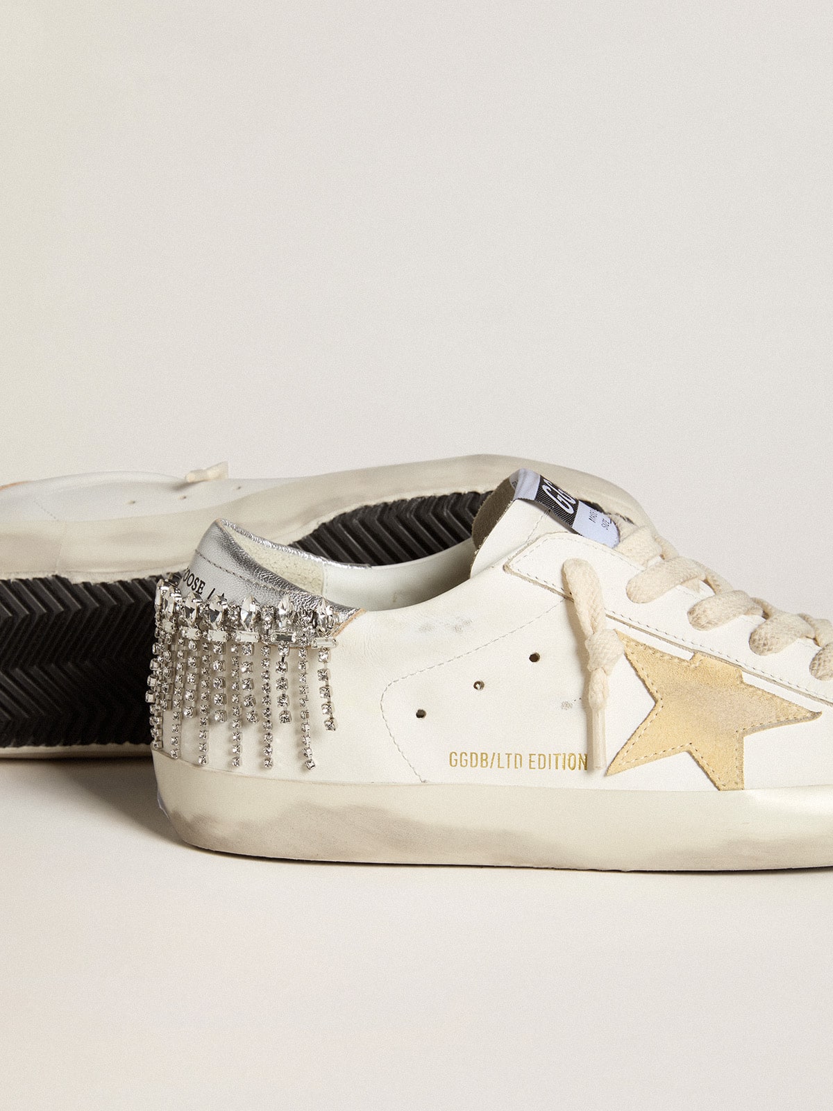Super-Star LTD with suede star and leather heel tab with crystals