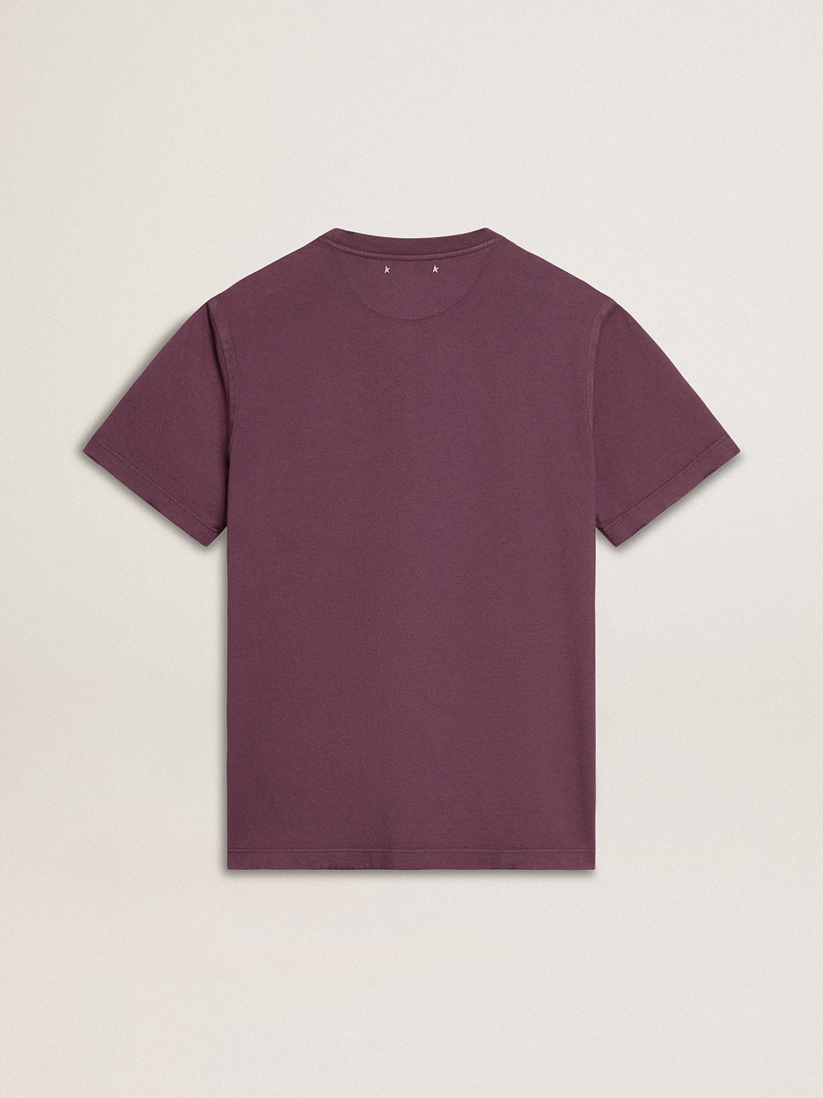 Men’s cotton T-shirt in worn purple with logo print