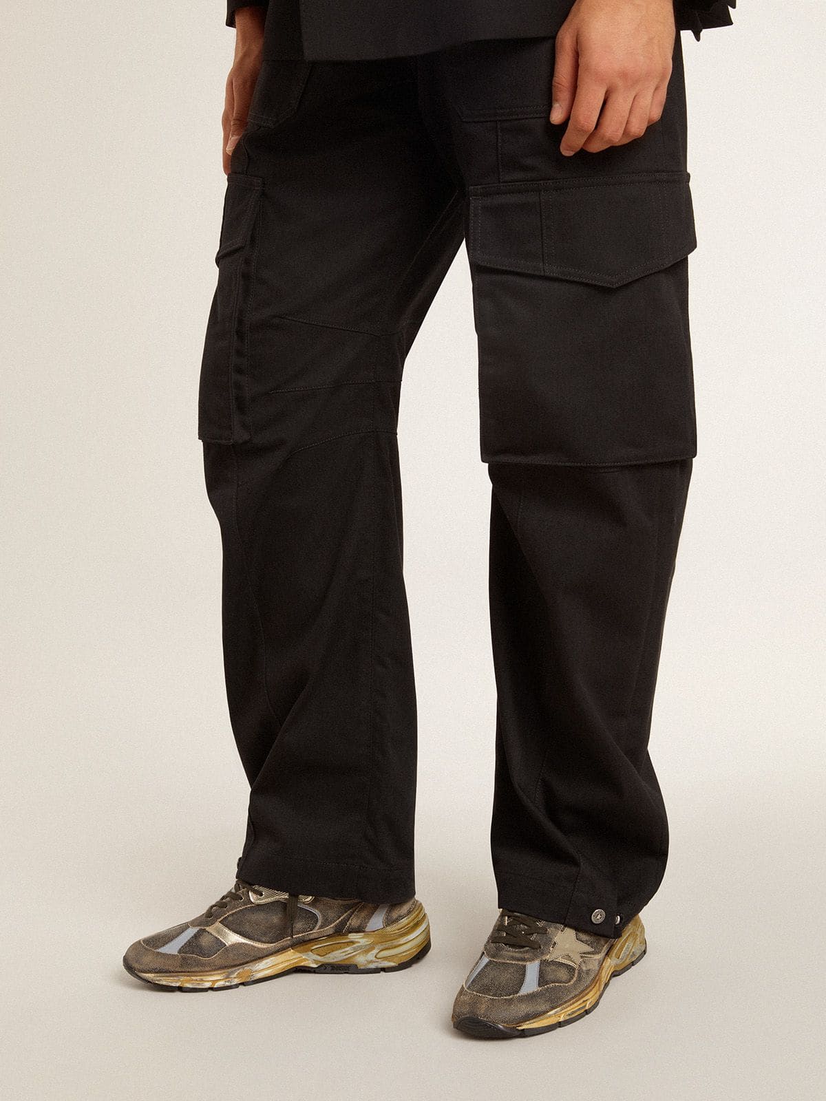 Men’s Dad-Star in suede and nylon with khaki leather star and heel tab