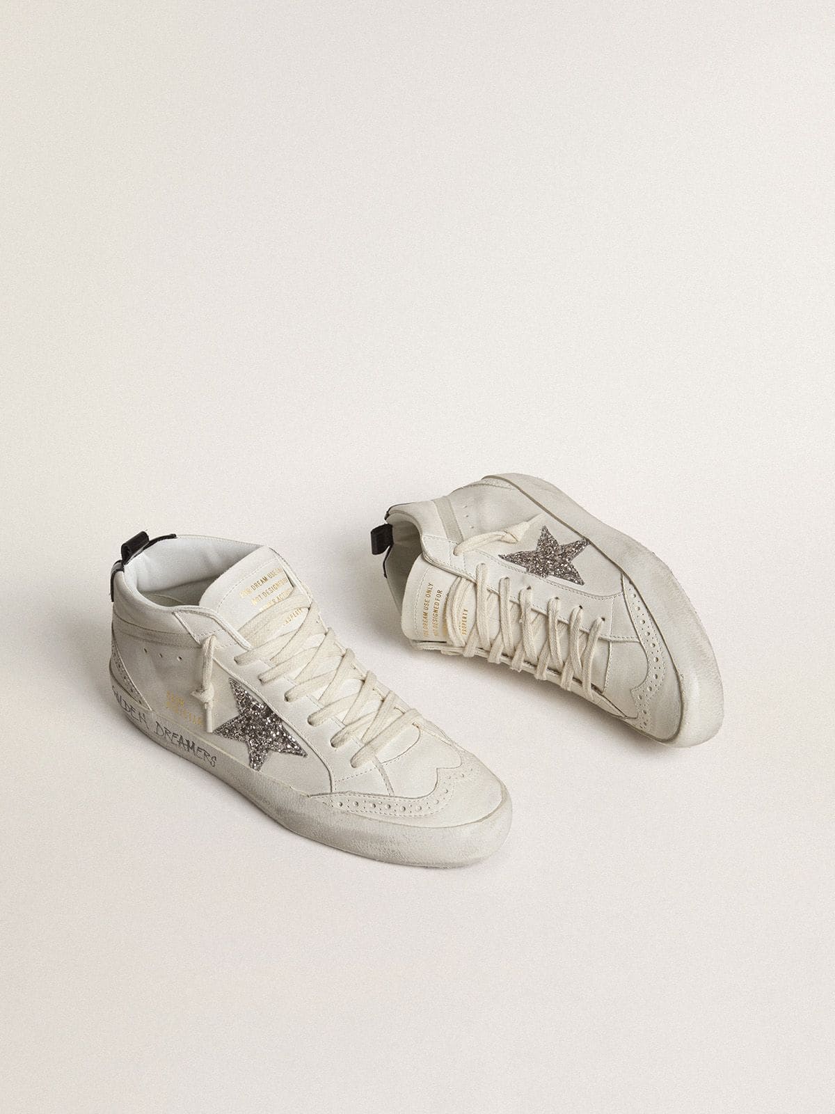 Women's Mid Star with silver glitter star and black laminated heel tab