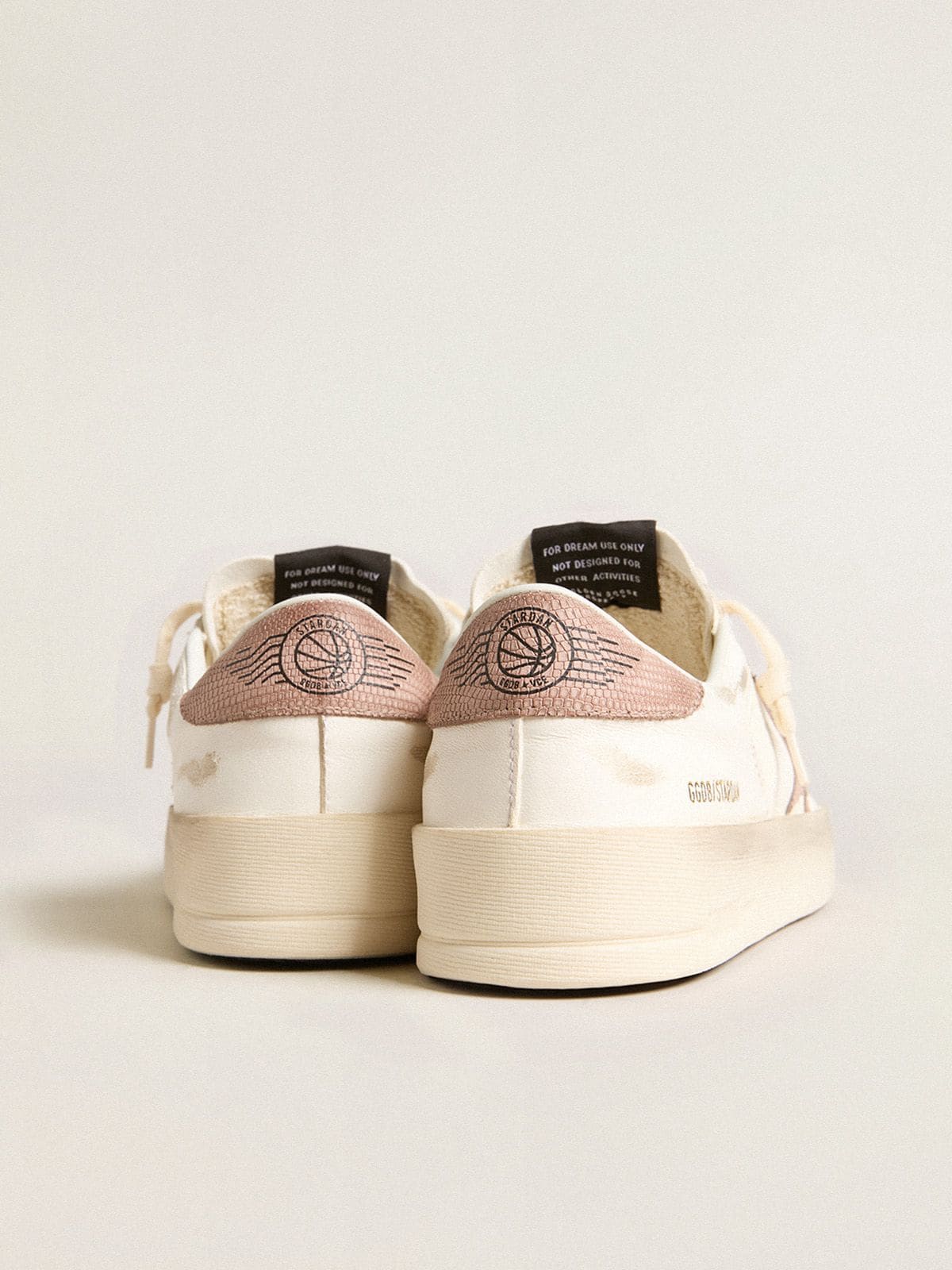 Stardan sneakers with pink textured leather star and heel tab