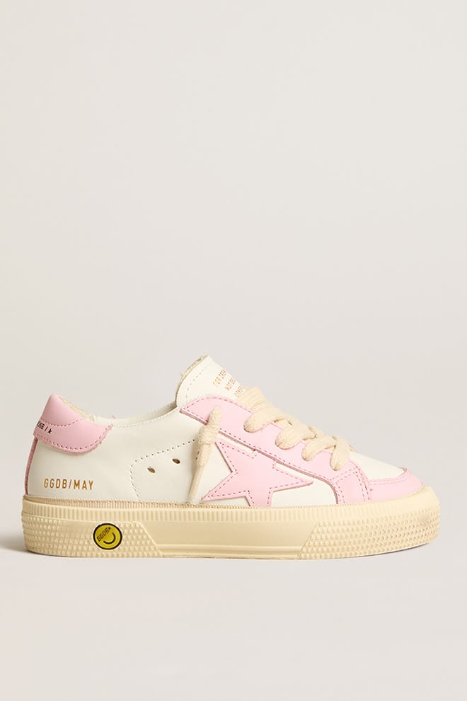 May Teen in white and pink leather with pink leather star