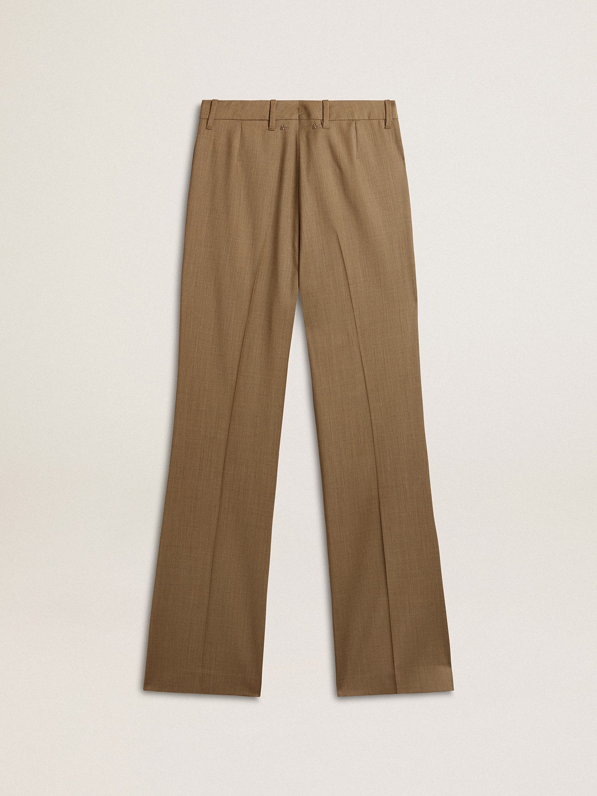 Women's pants in dove-gray tailored wool fabric