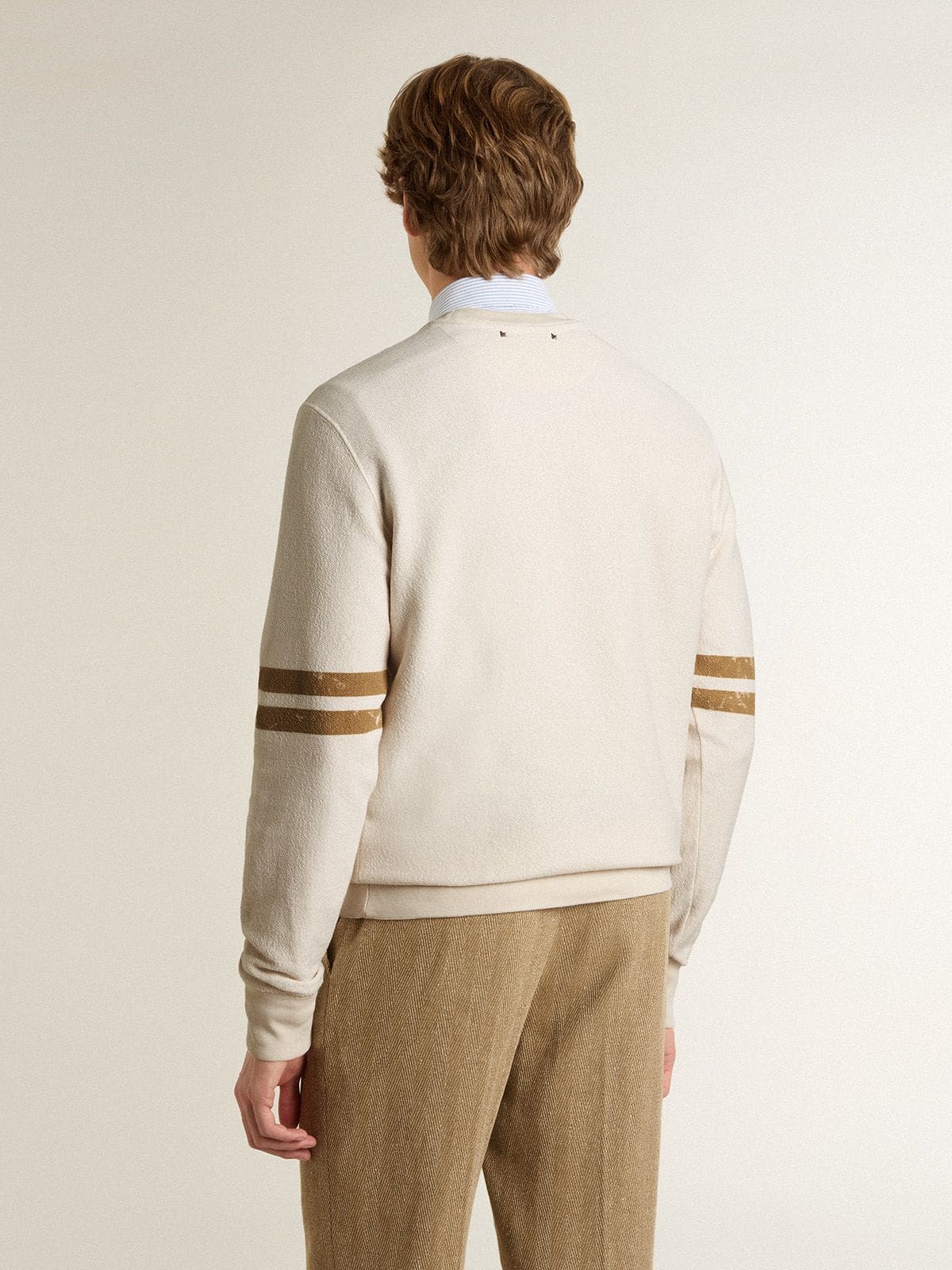 Men's white cotton sweatshirt with front print