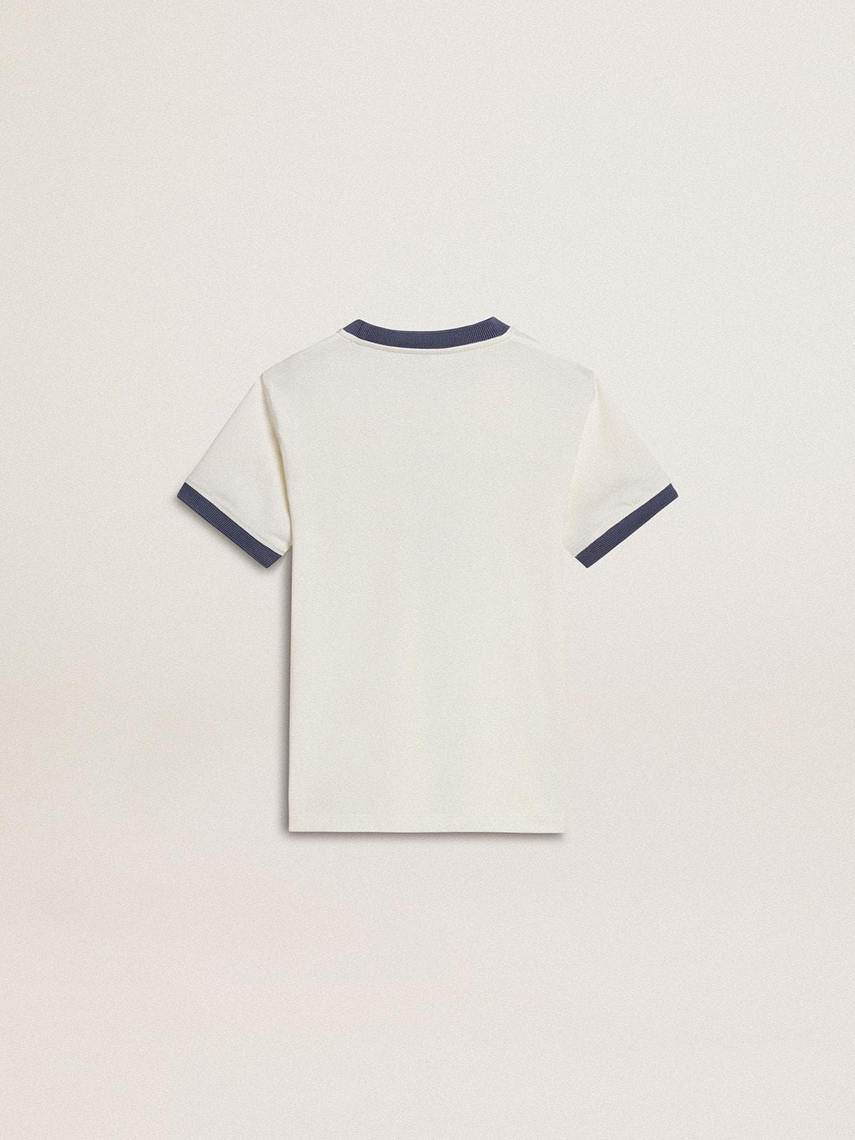 Boys' white T-shirt with blue print
