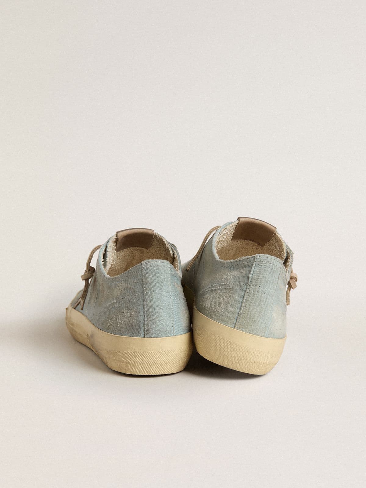 Men's V-Star in light blue canvas with dove-gray leather star