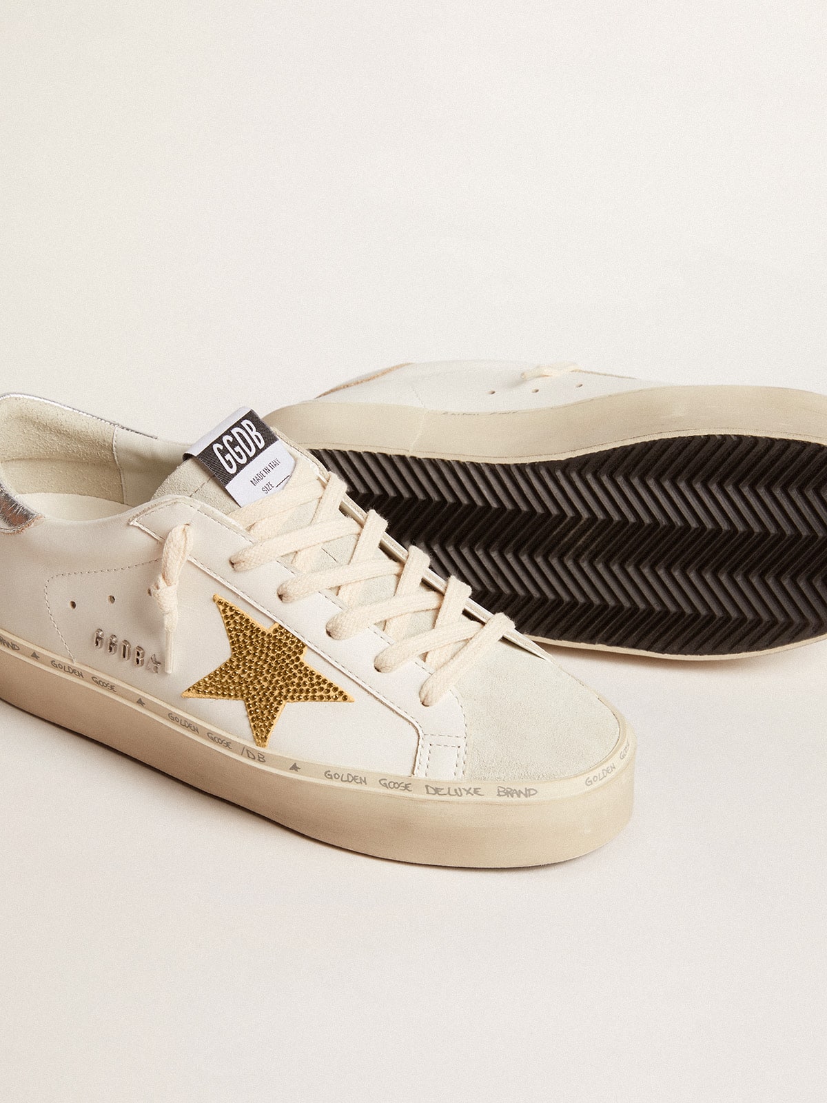 Hi Star with Swarovski crystal star and silver leather heel tab