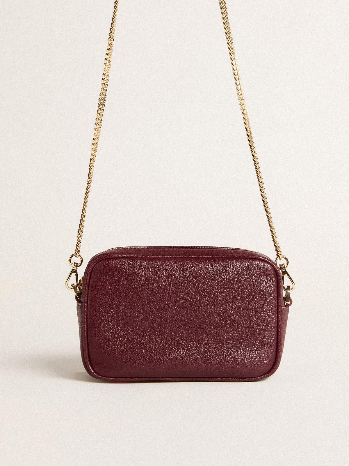 Mini Star Bag in wine-red leather with tone-on-tone star
