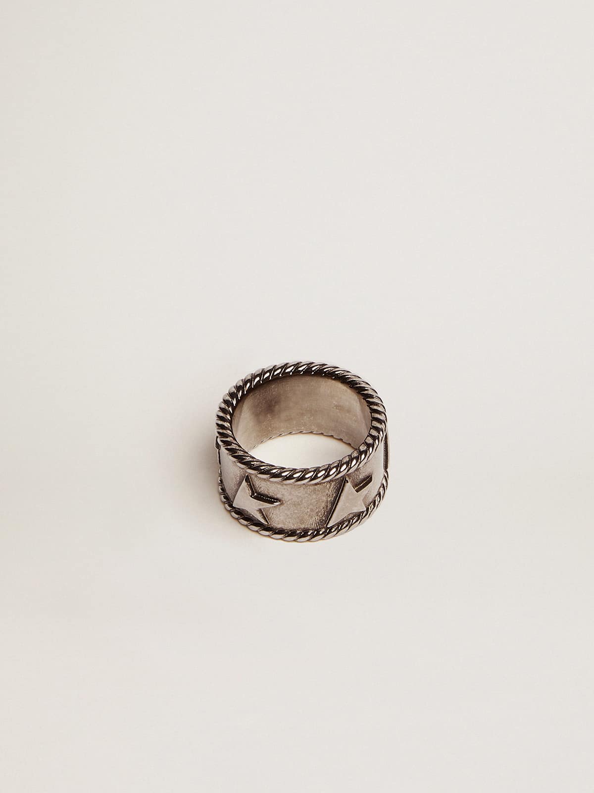 Band ring in antique silver color