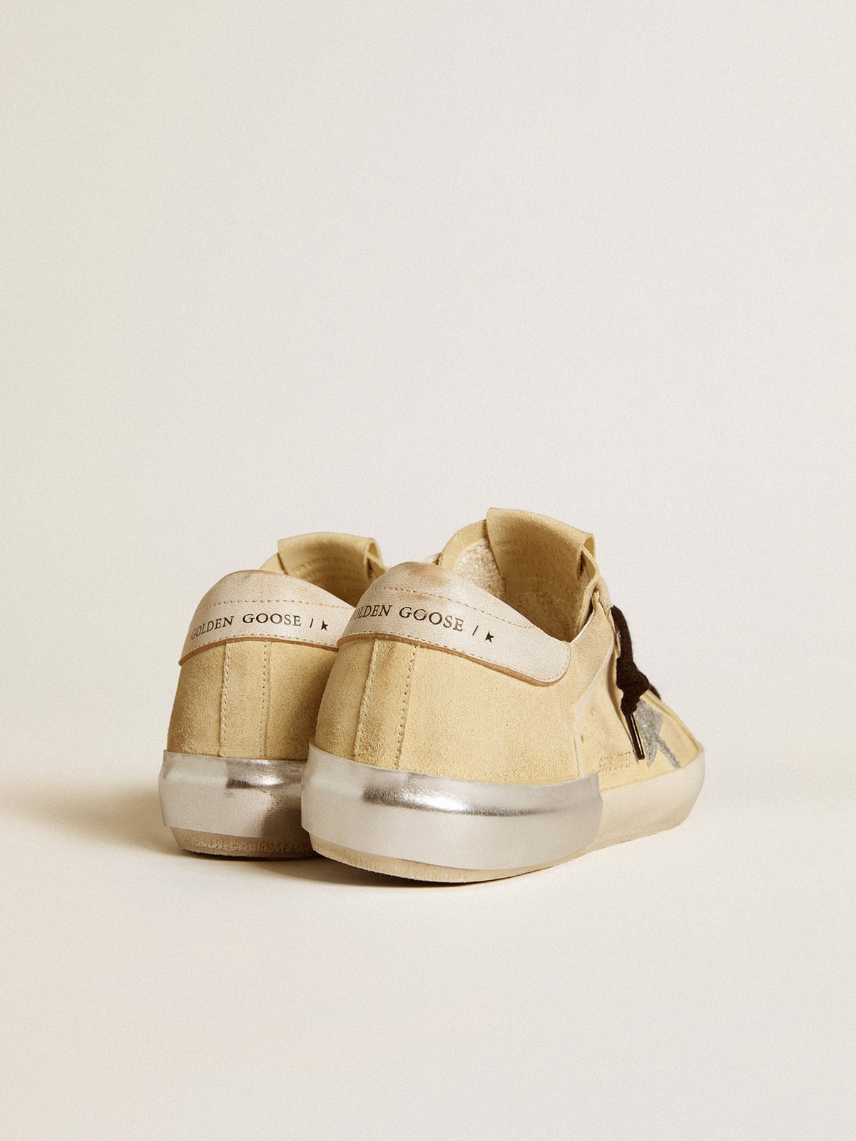 Women's Super-Star LTD in suede with glitter star and leather heel tab