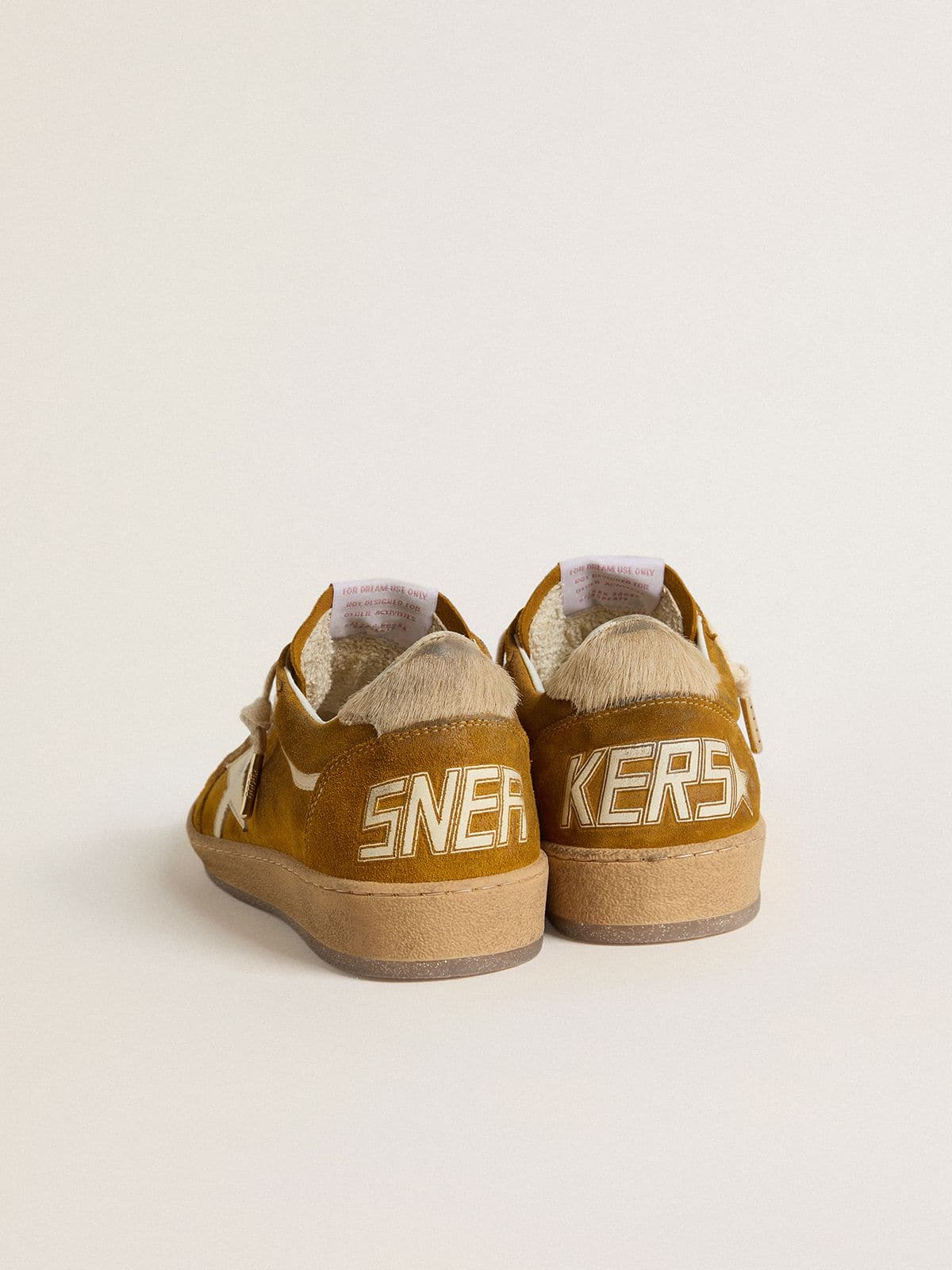 Women's Ball Star in suede with beige leather star and pony skin heel tab