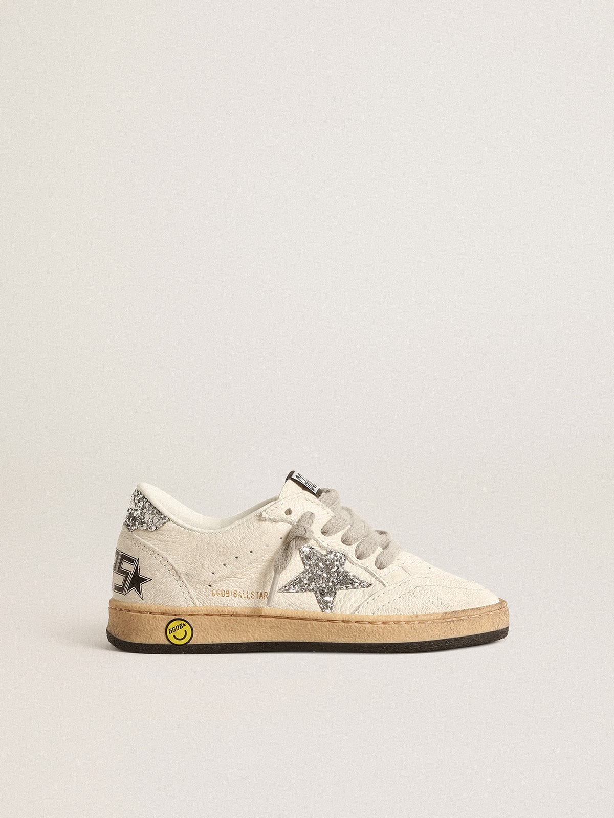 Young Ball Star in nappa with silver glitter star and heel tab