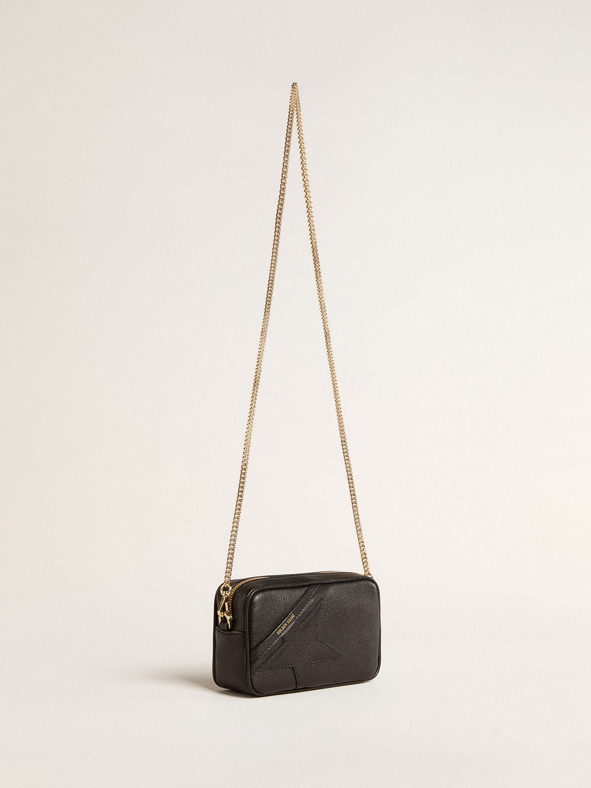 Mini Star Bag in black leather with tone-on-tone star