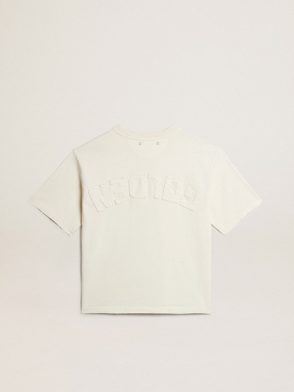T-shirt in aged white with reverse logo on the back - Jersey Capsule