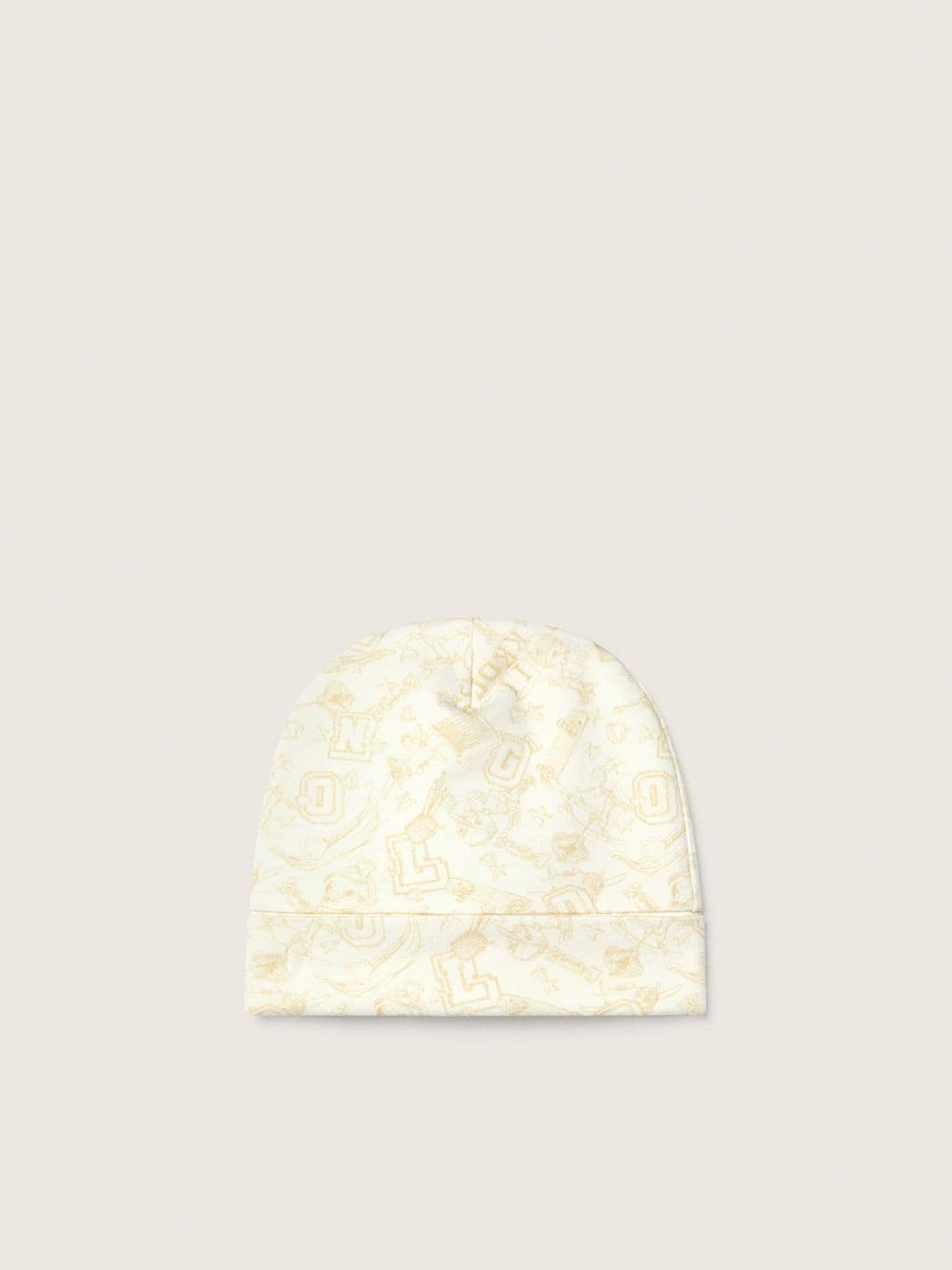 White cotton baby gift set with-peach pink mascot print