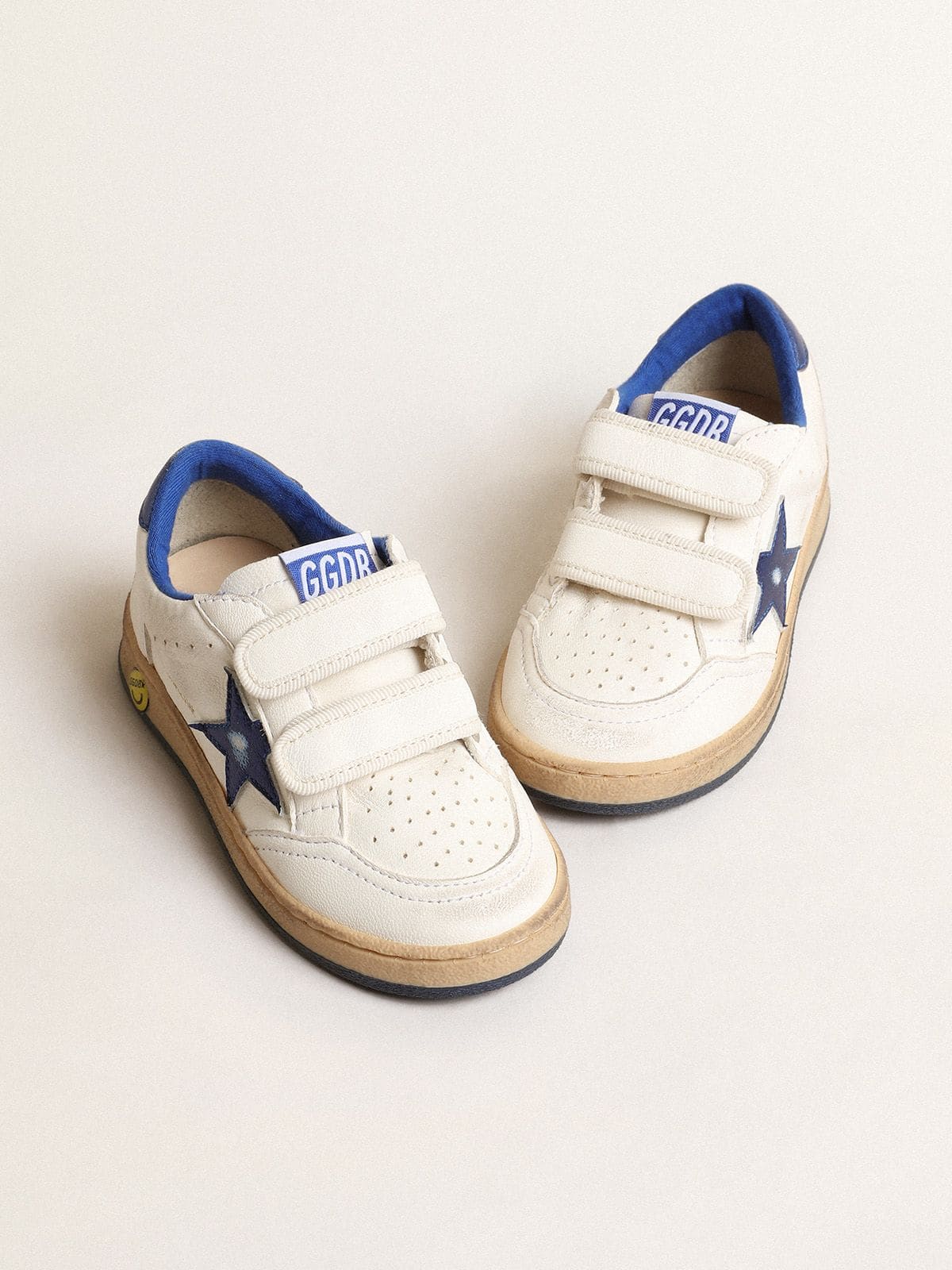 Junior Ball Star with blue metallic leather star and heel tab