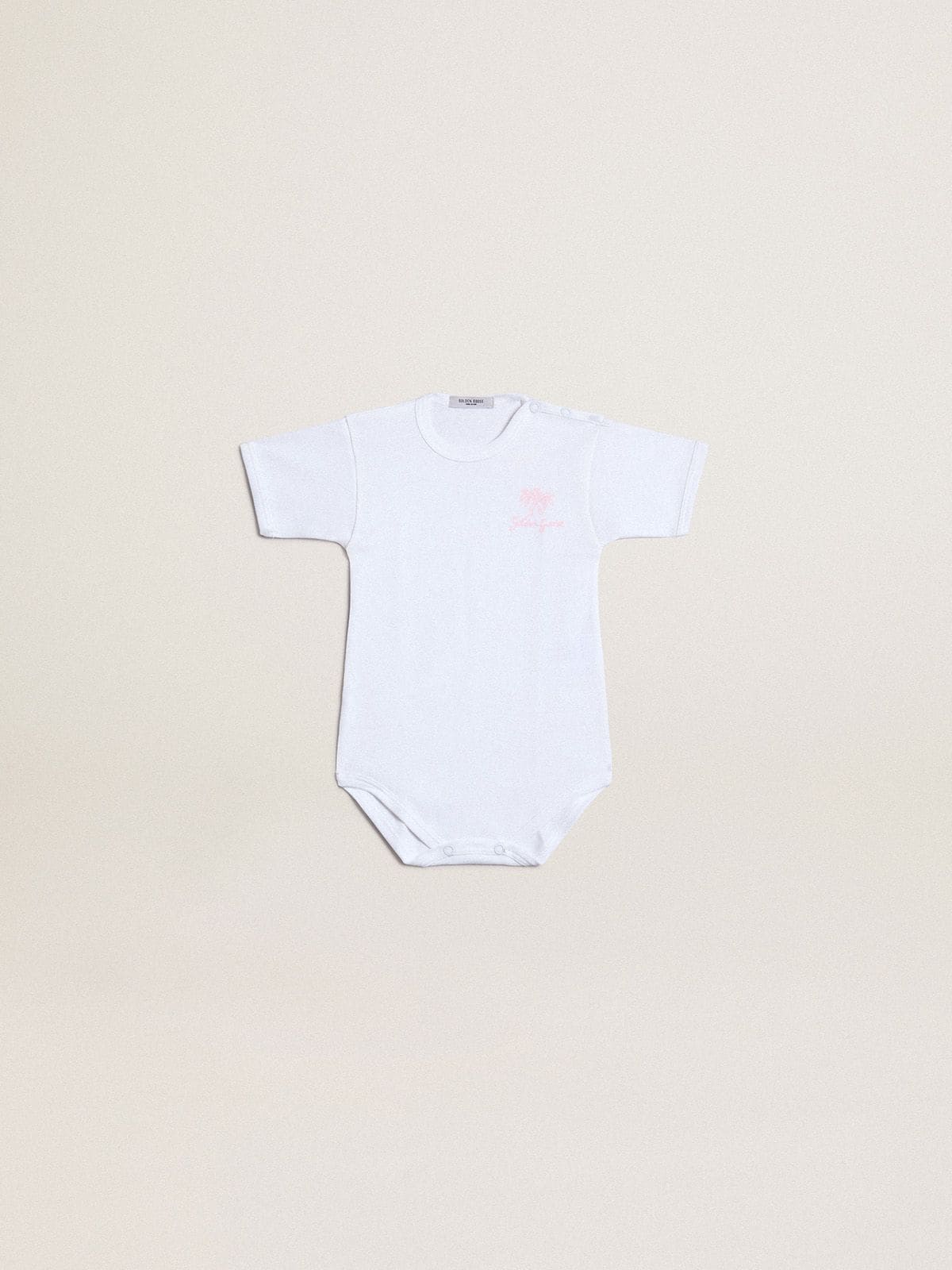 Baby gift set in white with pink palm print