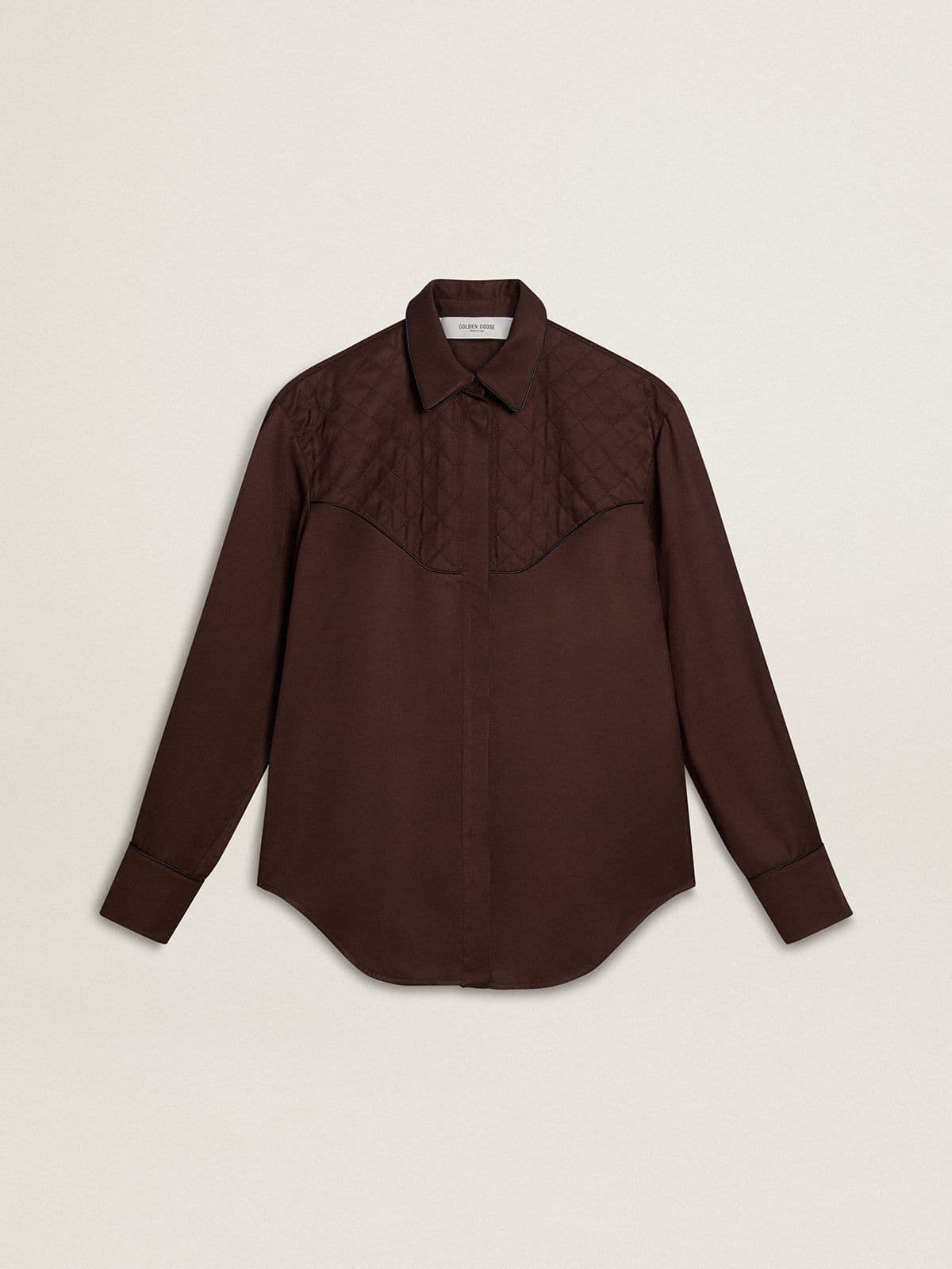 Women’s brown shirt with quilted details