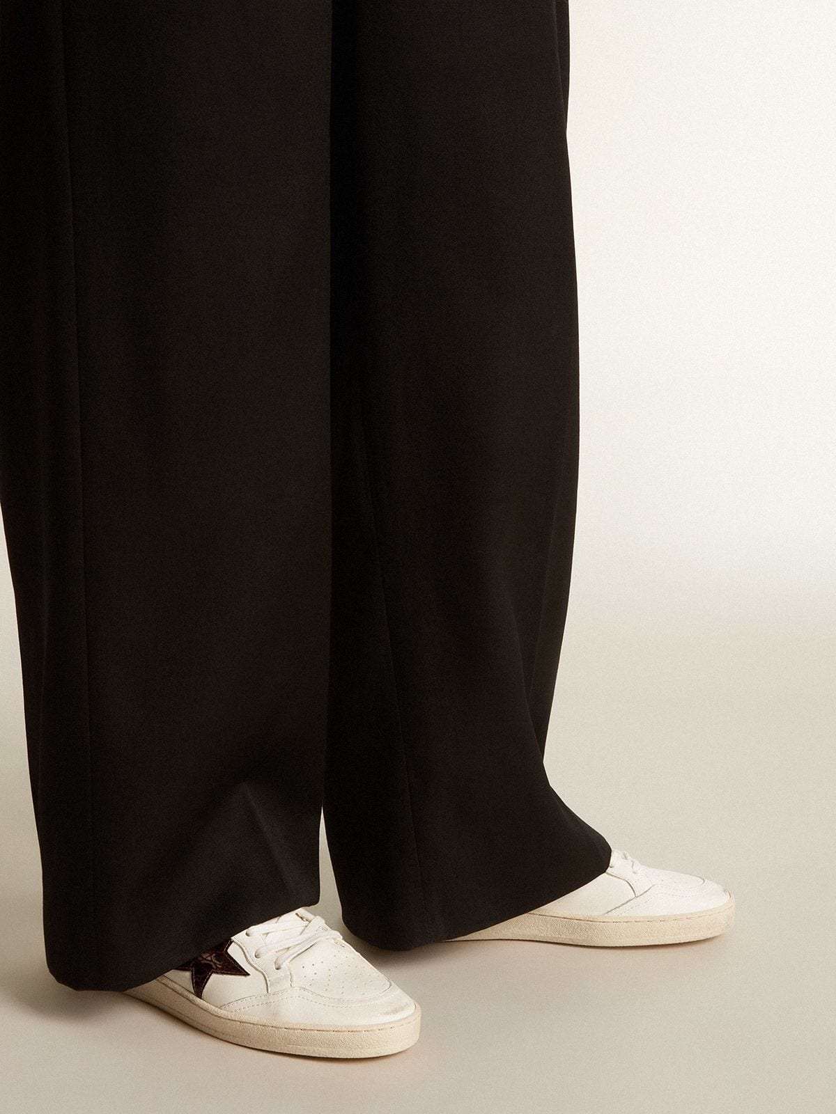 Ball Star with burgundy croc-print leather star and gold heel tab