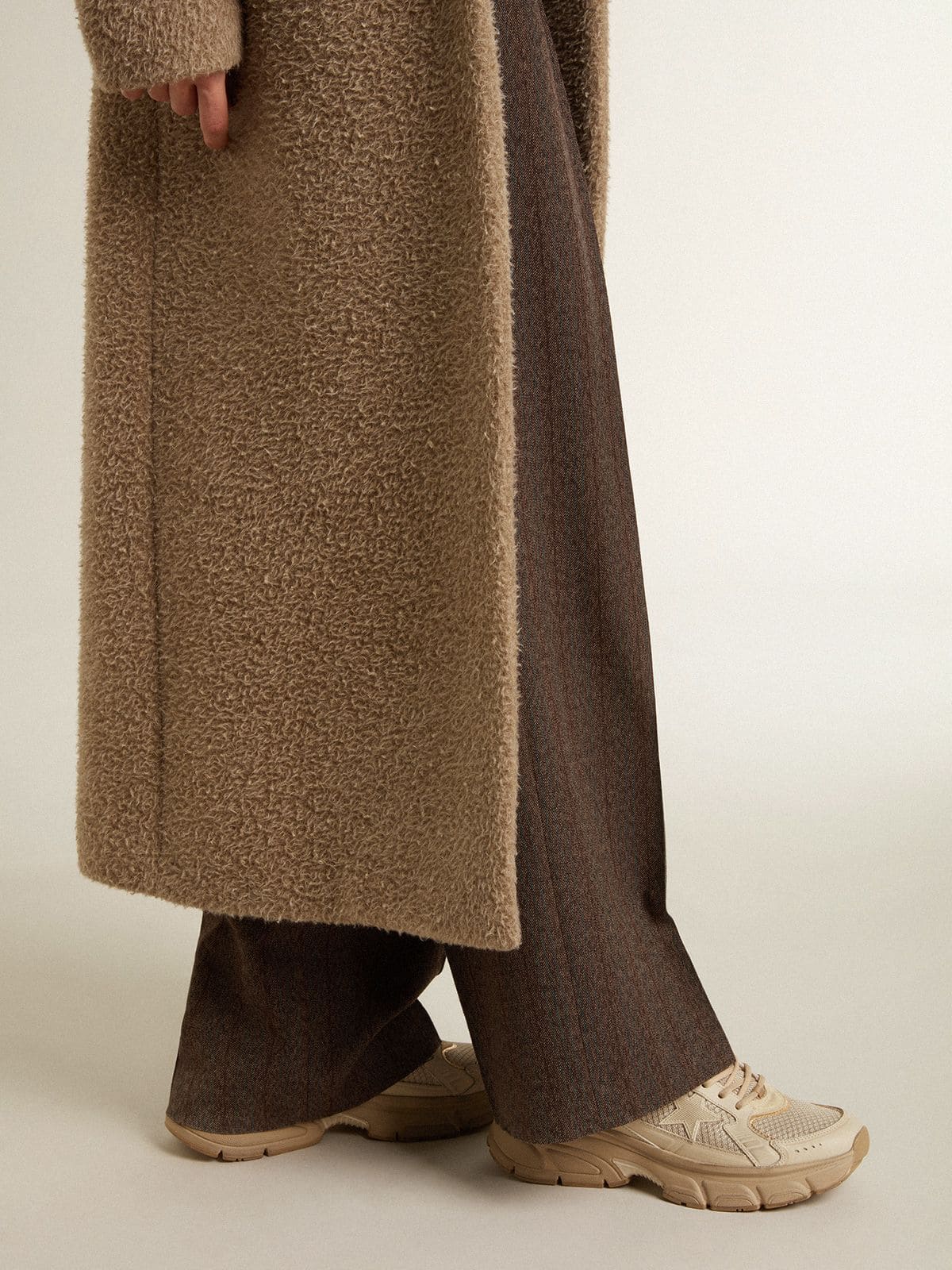 Women’s Lightstar in dove-gray leather and mesh with beige TPU star